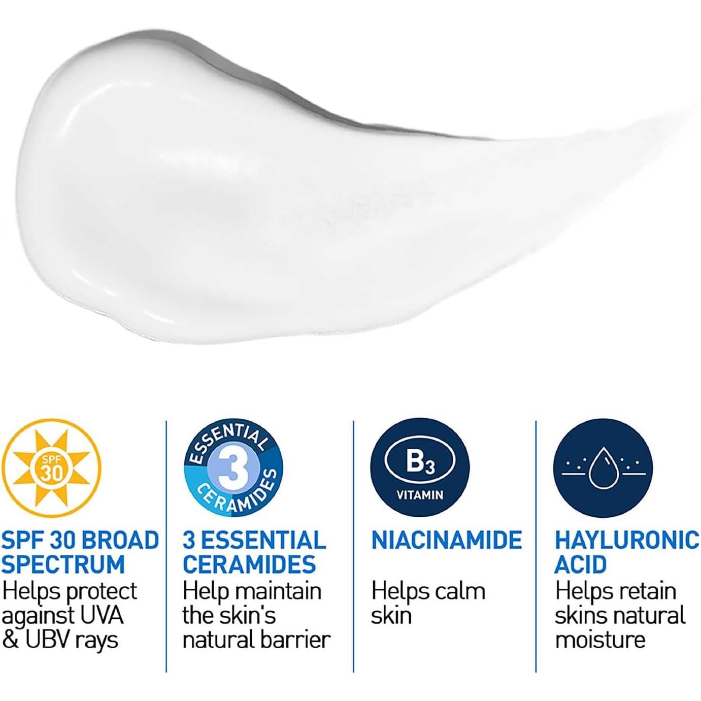 CeraVe AM Facial Moisturising Lotion SPF30 with Ceramides for Normal to Dry Skin 52ml