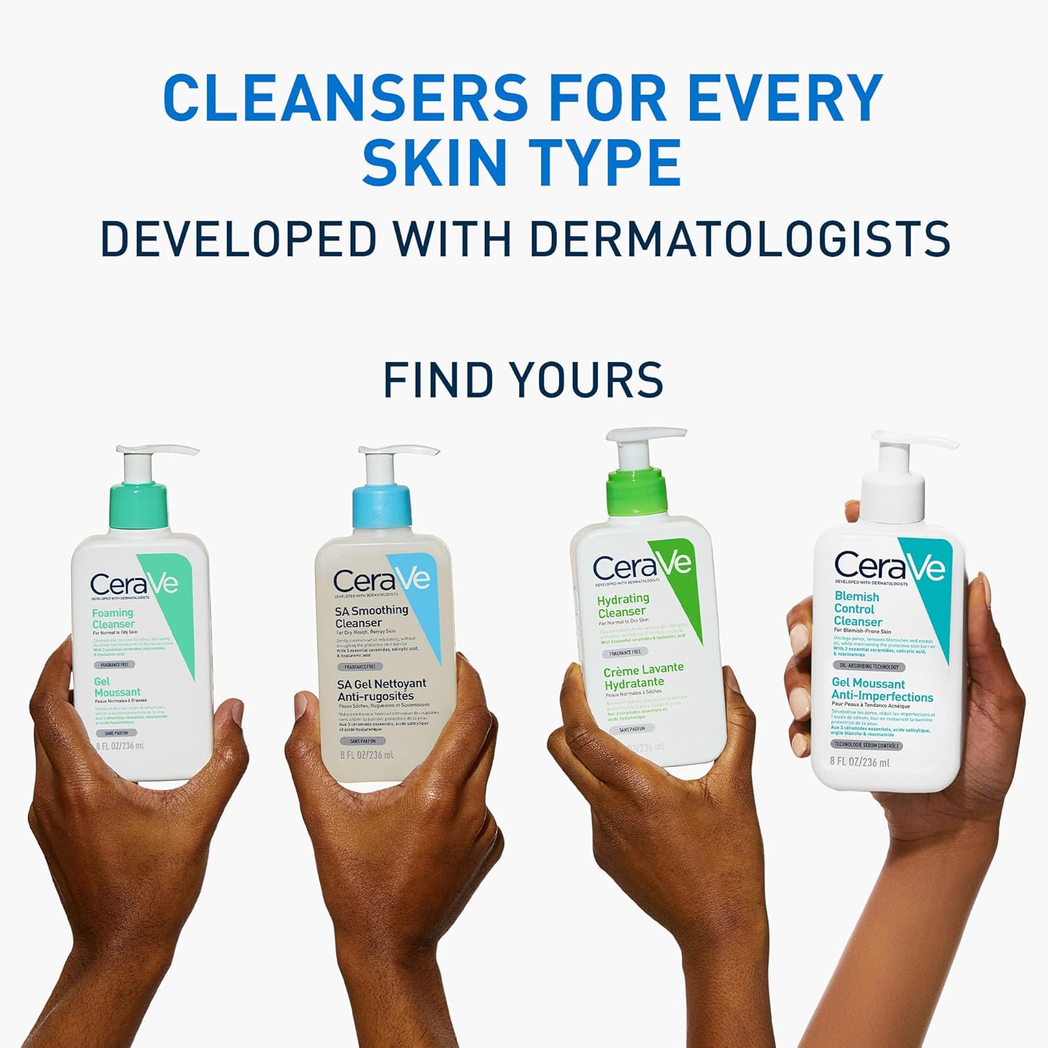 CeraVe Blemish Control Face Cleanser With 2% Salicylic Acid, Niacinamide, 3 Essential Ceramides, Hectorite Clay, Fragrance Free, 236ml