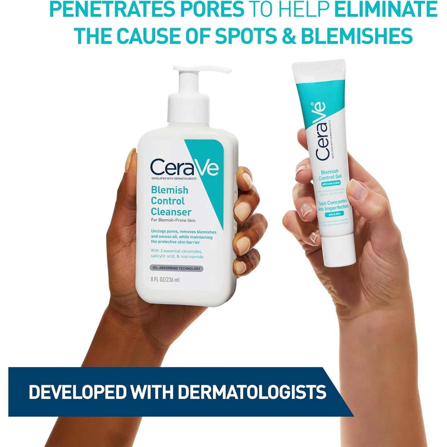 CeraVe Blemish Control Gel Moisturiser with 2% Salicylic Acid & Niacinamide for Blemish-Prone Skin 40ml