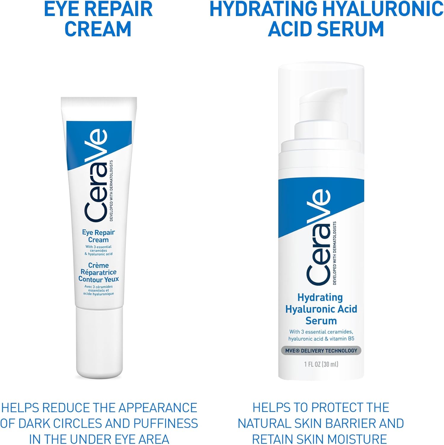 CeraVe Eye Repair Cream With 3 Essential Ceramides, Hyaluronic Acid, Suitable for Dry, Sensitive, & Eczema-Prone Skin, 14ml