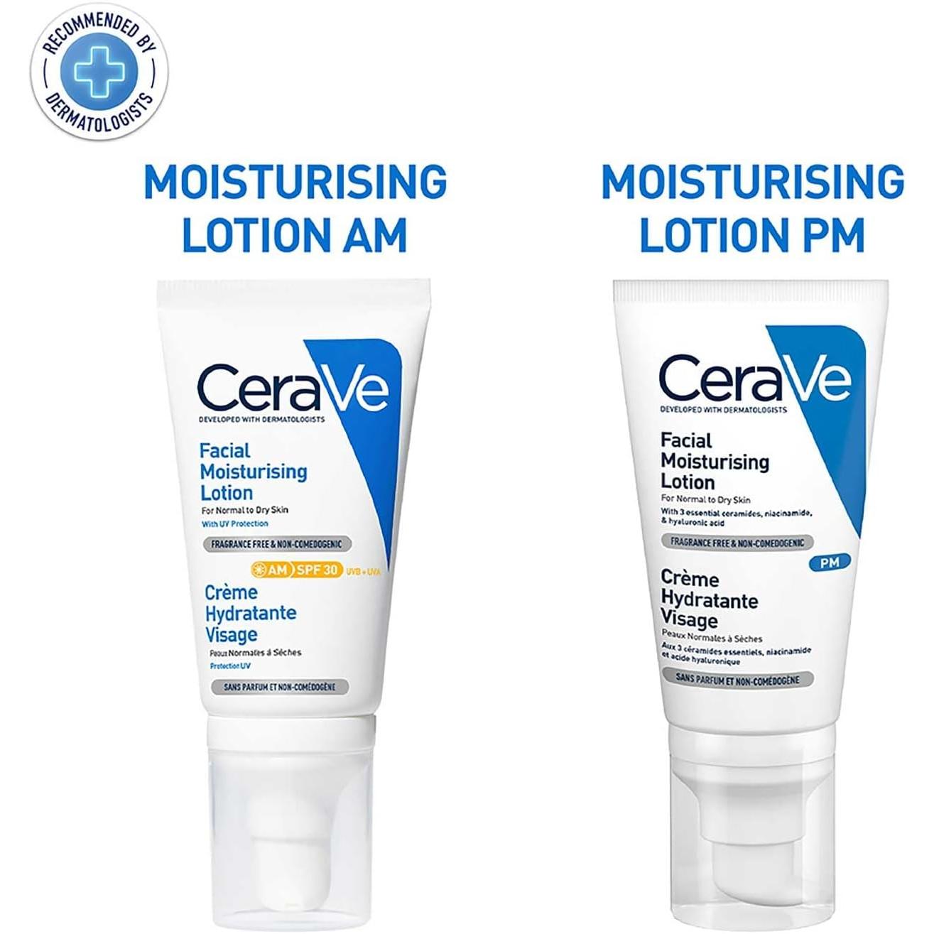 CeraVe AM Facial Moisturising Lotion SPF30 with Ceramides for Normal to Dry Skin 52ml