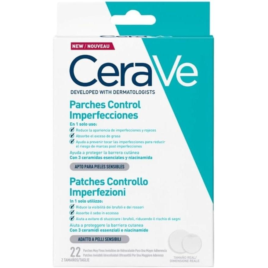 CeraVe Blemish Barrier Patches With 3 Essential Ceramides, Niacinamide, Hydrocolloid Patches, Ultra-Thin Invisible, 22 Pack