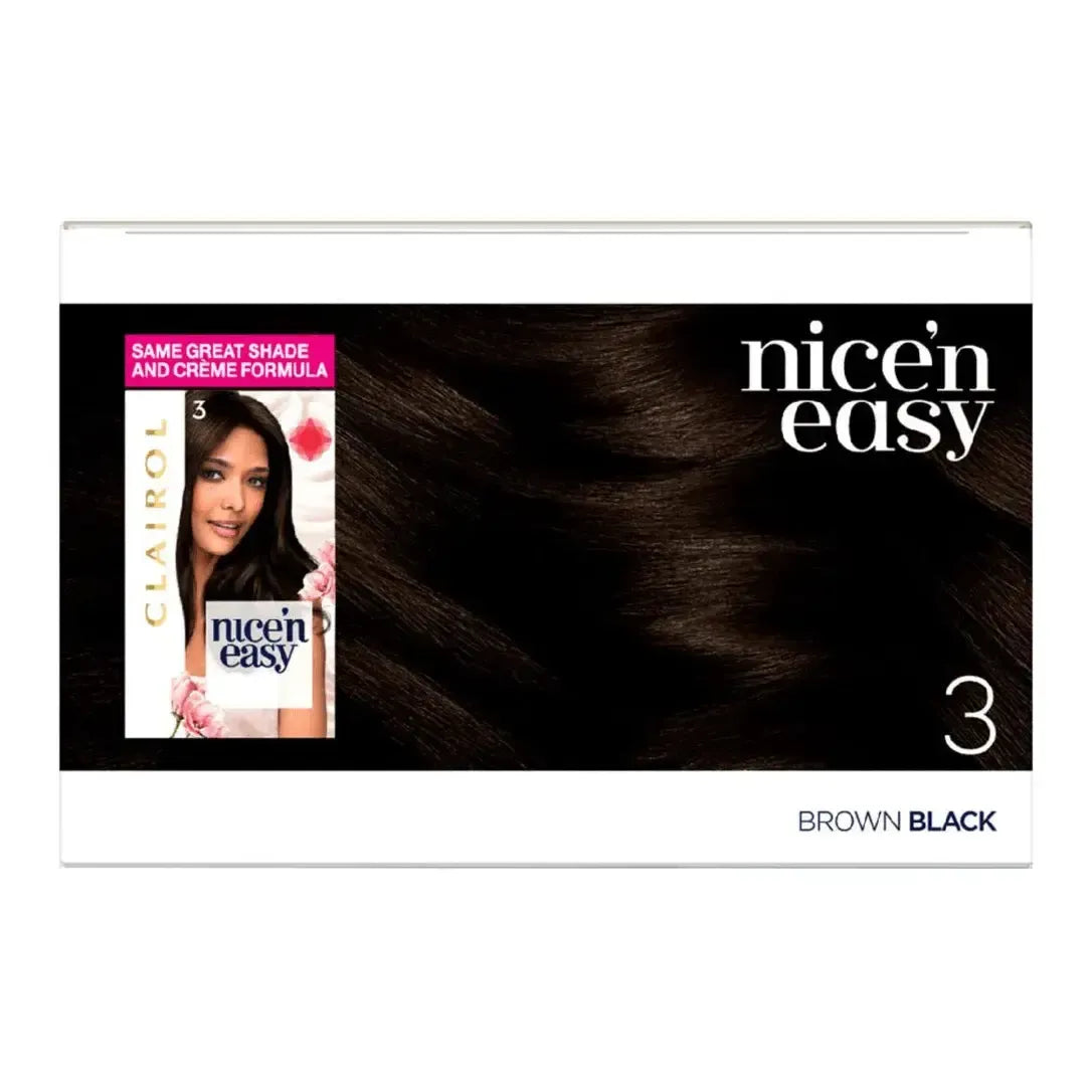 Clairol Nice N Easy Crème Natural Looking Permanent Hair Dye - 3 Brown Black - Healthxpress.ie