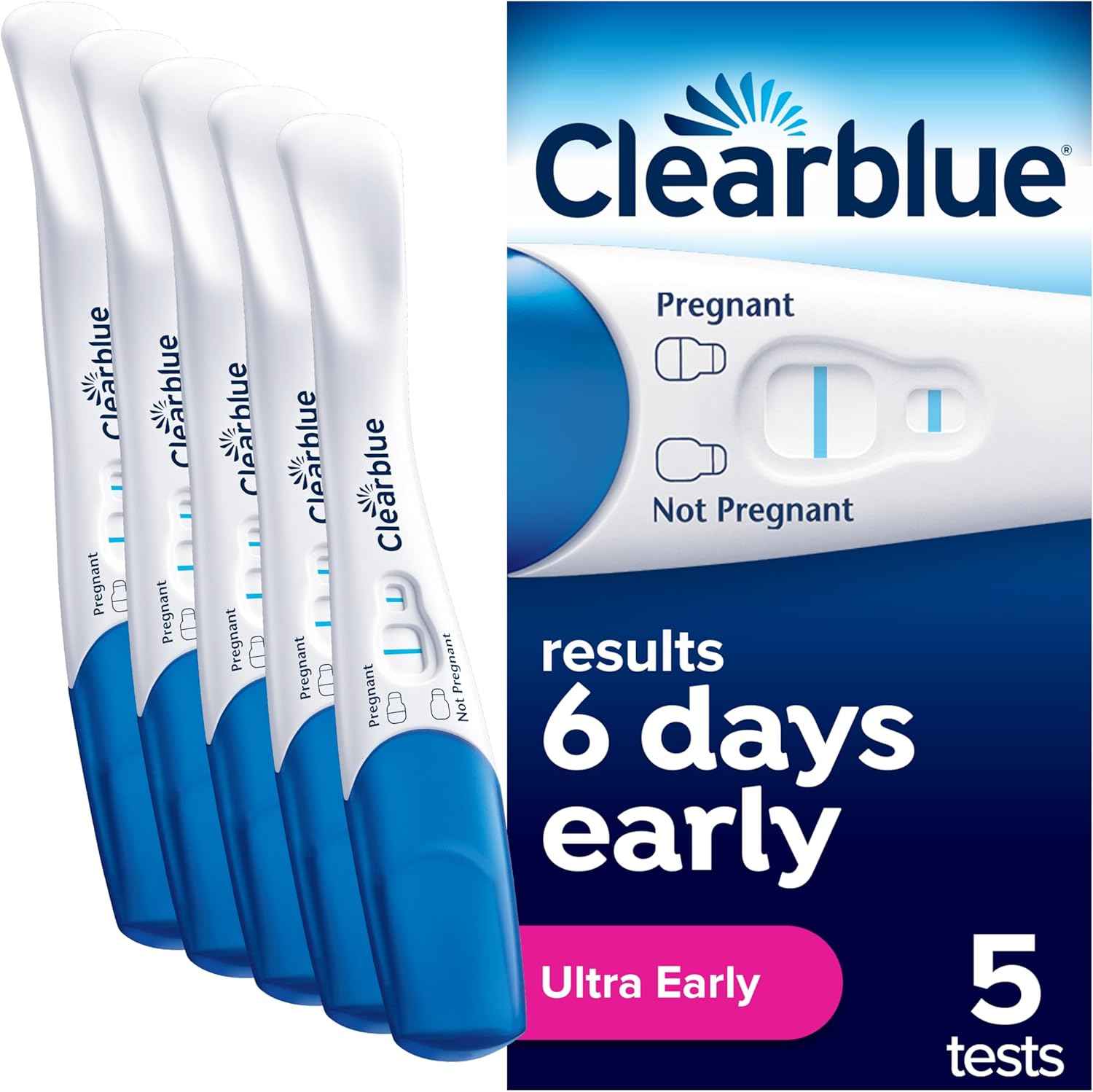 Clearblue Ultra Early Advanced Pregnancy Test 5 Pack - Healthxpress.ie