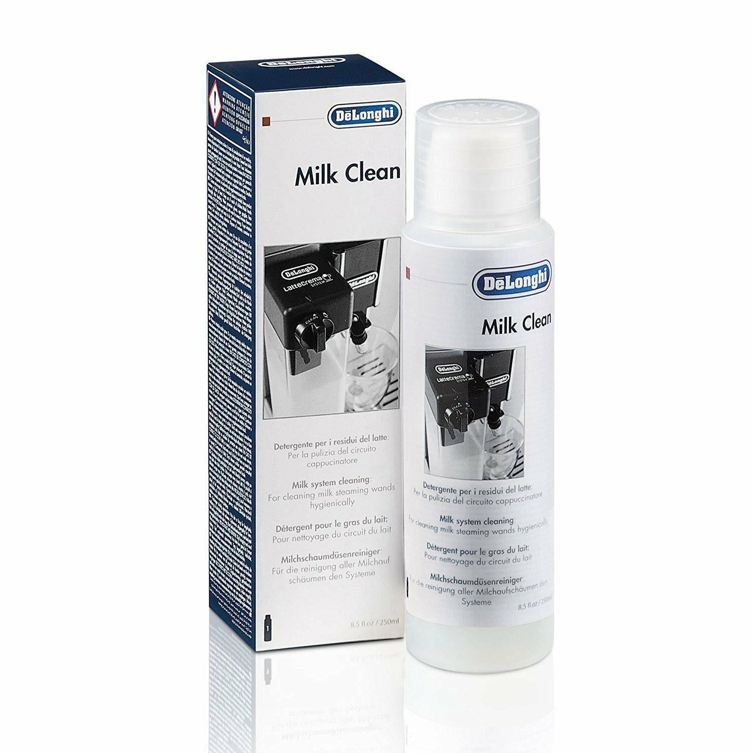 De'Longhi SER3013 Milk Cleaning Solution for Coffee Machines - Pack of 1, 250ml