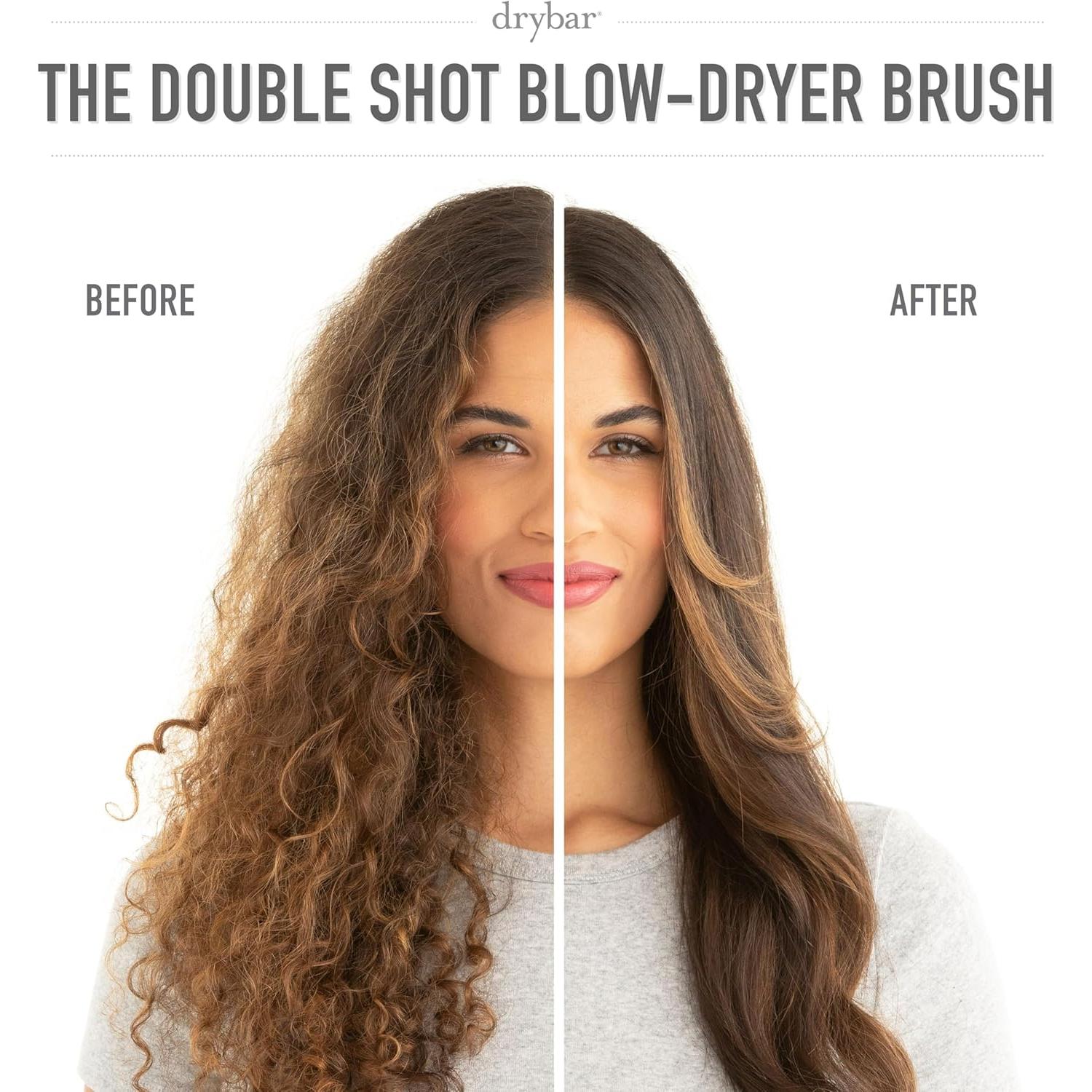 Drybar Double Shot Oval Blow-Dryer Brush 6.1cm Barrel Hot Air Brush For Voluminous Waves , 2-in-1 Hair Dryer and Styler