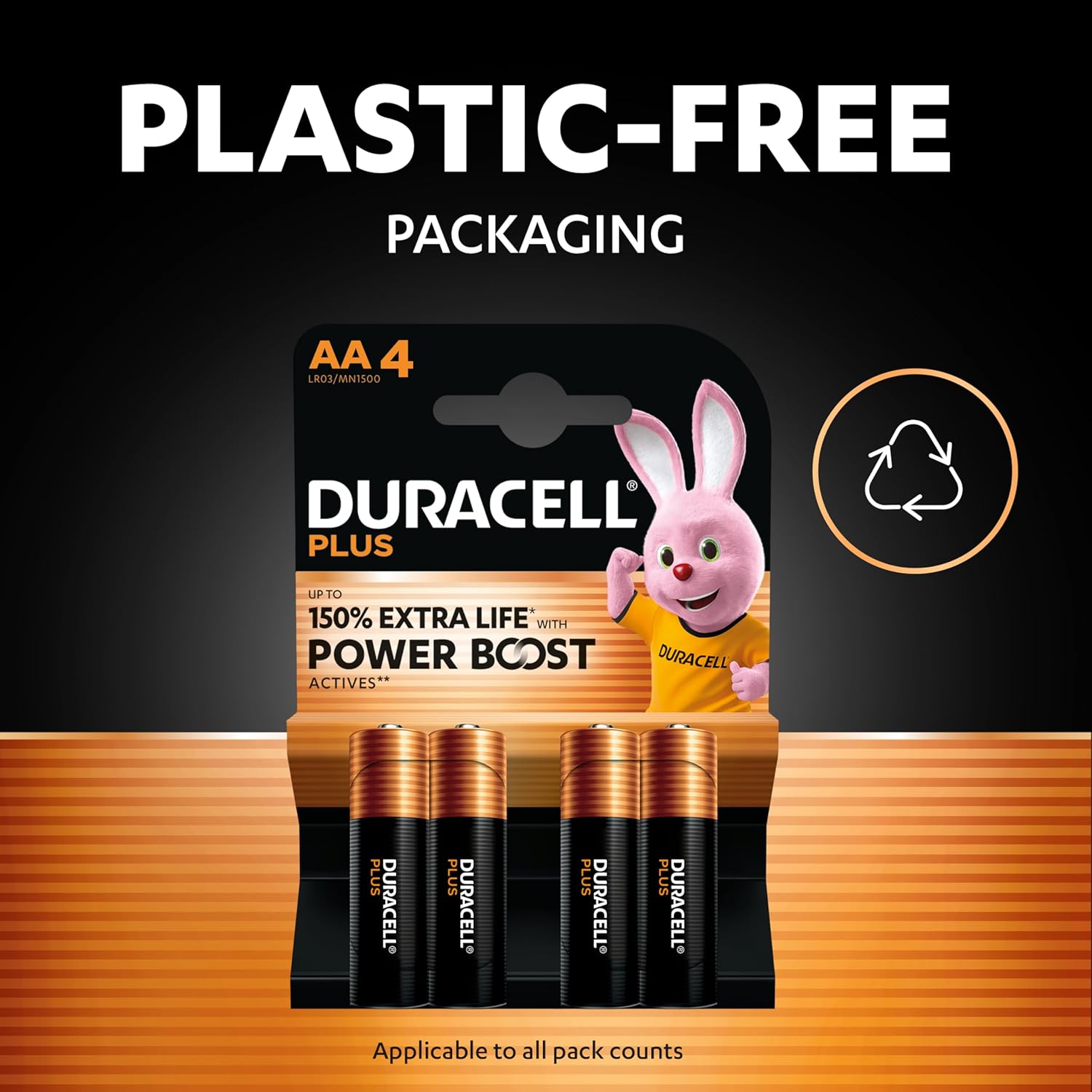 Duracell Plus Power Boost Alkaline AA Battery - 4pk