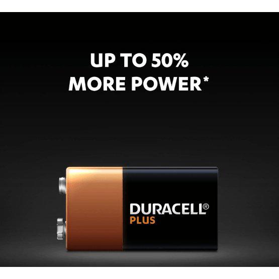 Duracell Plus 9V Power Alkaline Battery - Lasts Up to 50% Longer - Pack of 1