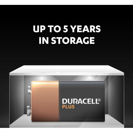 Duracell Plus 9V Power Alkaline Battery - Lasts Up to 50% Longer - Pack of 1