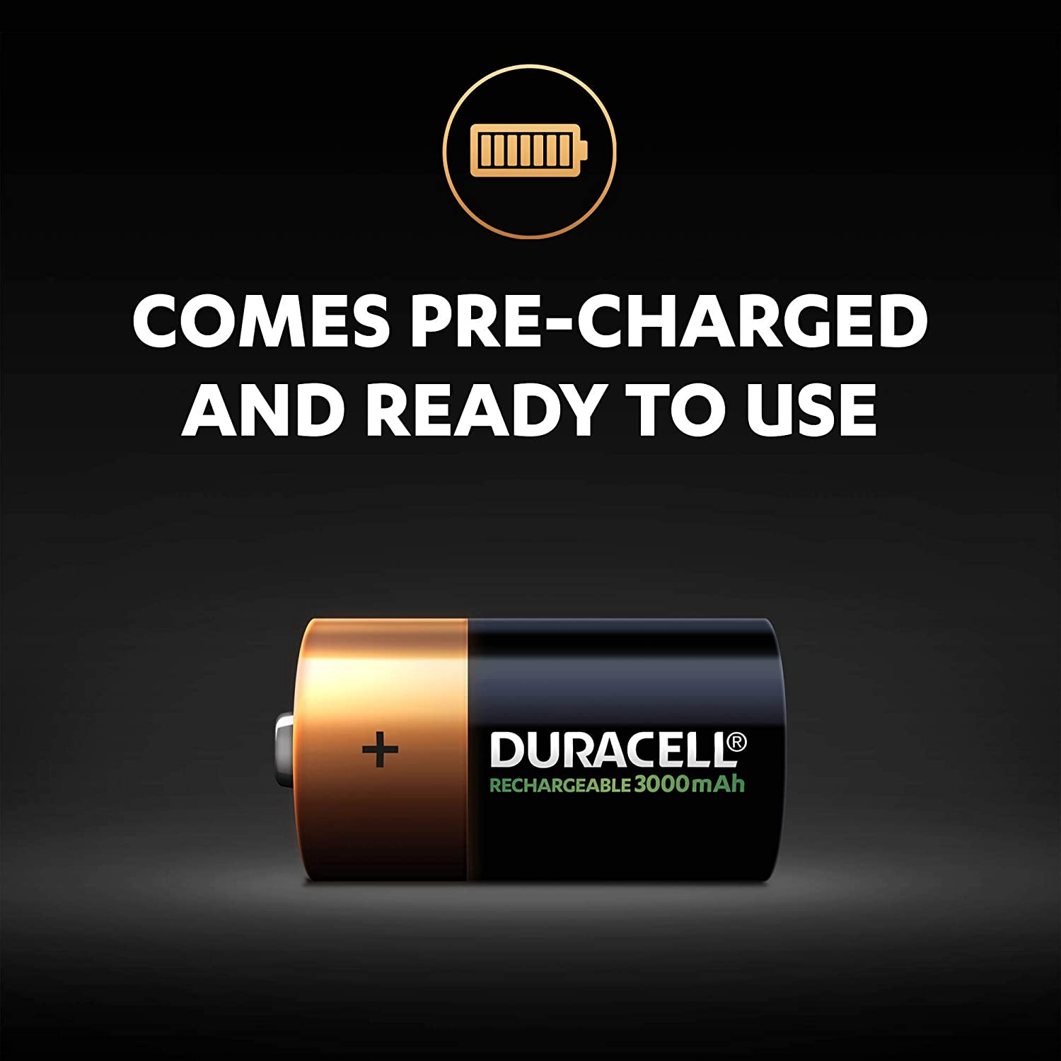 Duracell Rechargeable C 3000 mAh Batteries, pack of 2