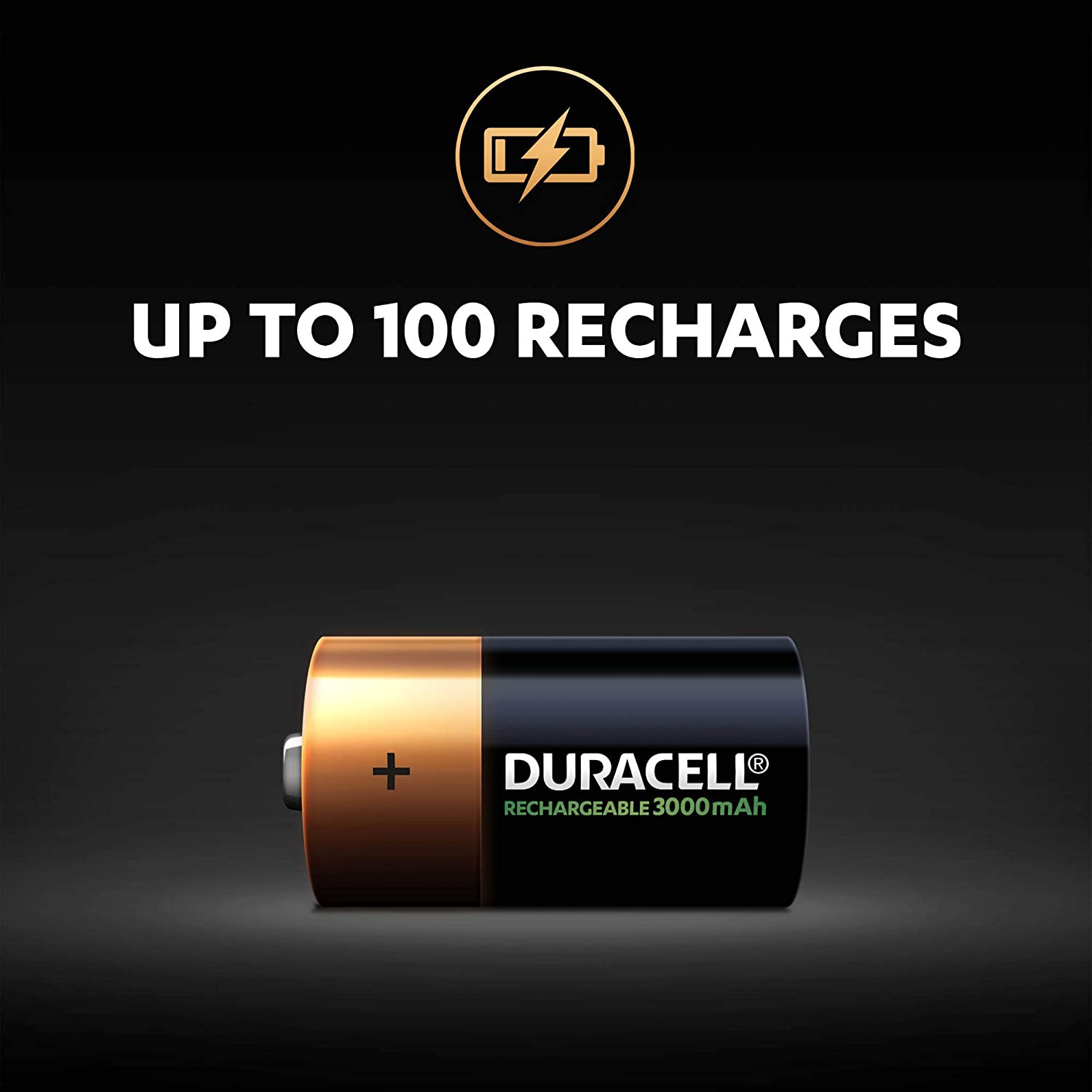 Duracell Rechargeable D 3000 mAh Batteries, pack of 2