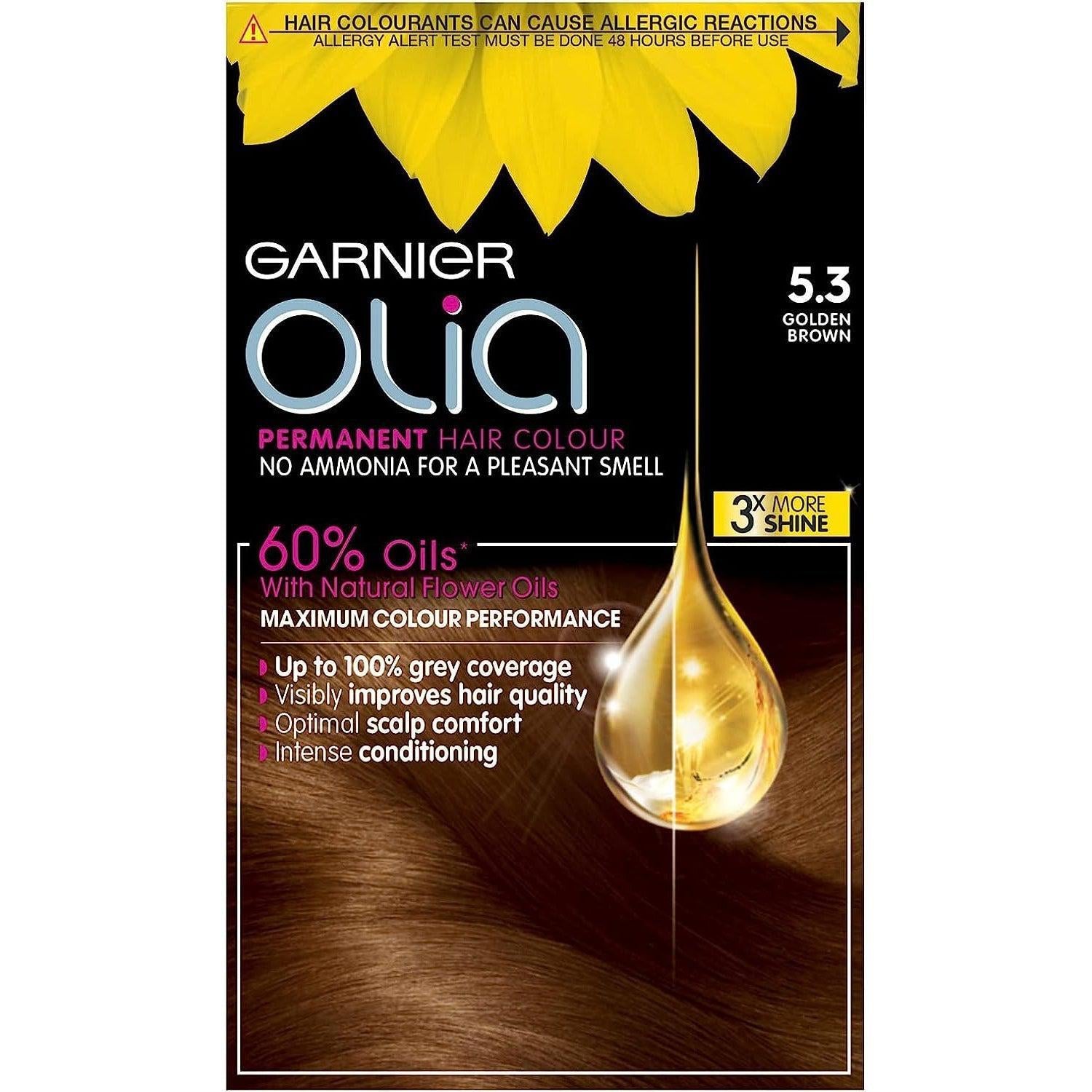 Garnier Olia 5.3 Golden Brown Permanent Hair Dye - Healthxpress.ie