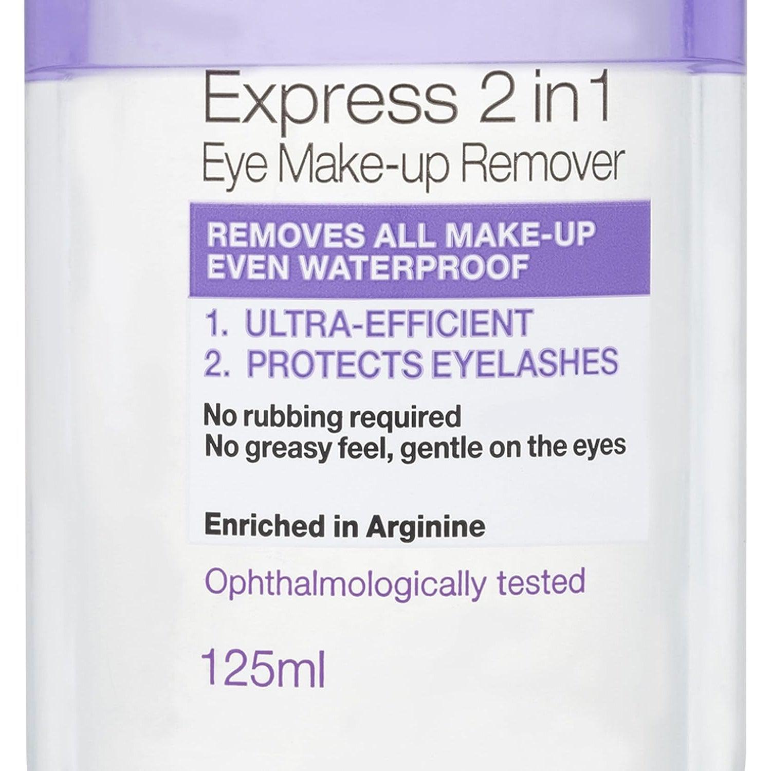 Garnier Skin Active 2 in1 Eye Make Up Remover, Suitable For Waterproof Makeup - 125 ml