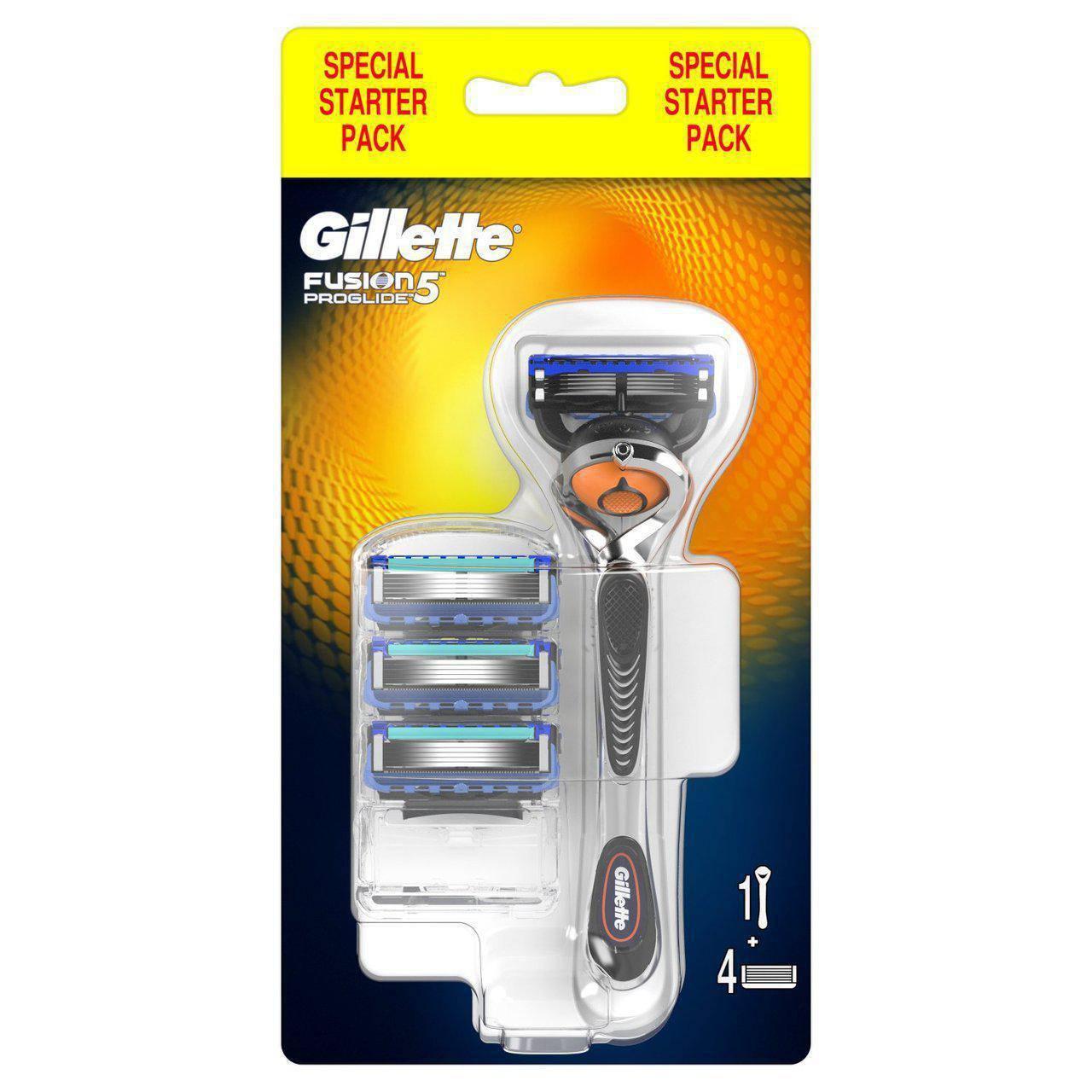 Gillette Fusion5 ProGlide Razor Starter Pack - FlexBall Technology - 4 Blades