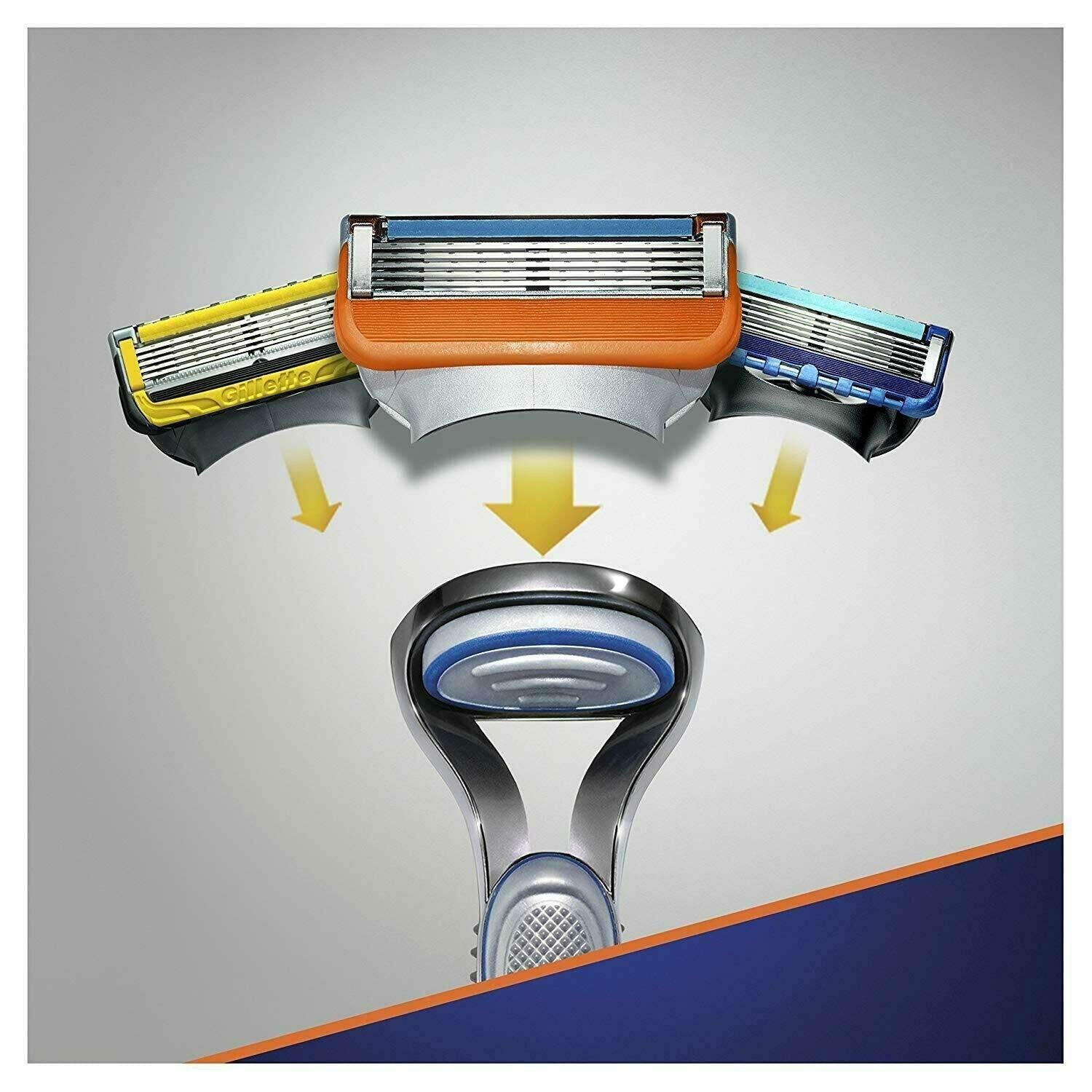 Gillette Fusion5 Razor Starter Pack with 4 Blades - Five-Blade Shave Technology