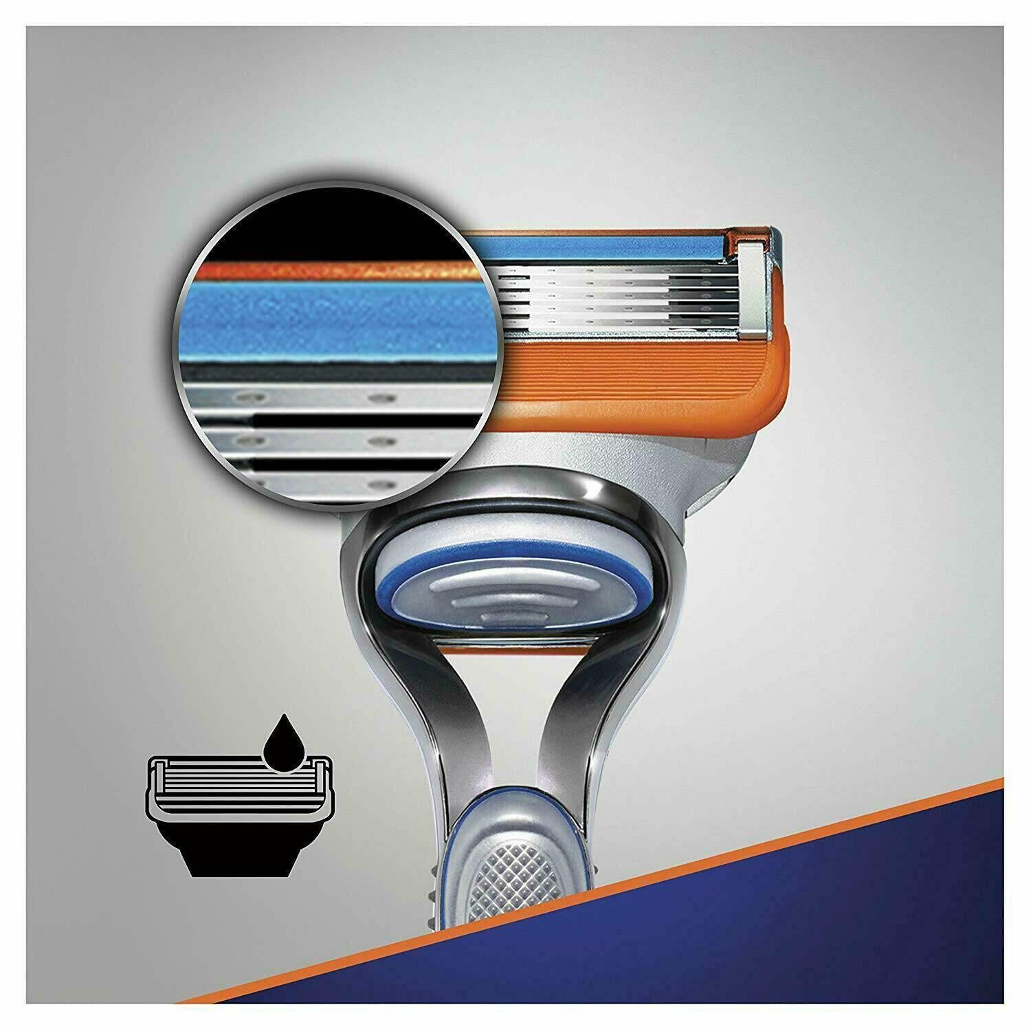 Gillette Fusion5 Razor Starter Pack with 4 Blades - Five-Blade Shave Technology