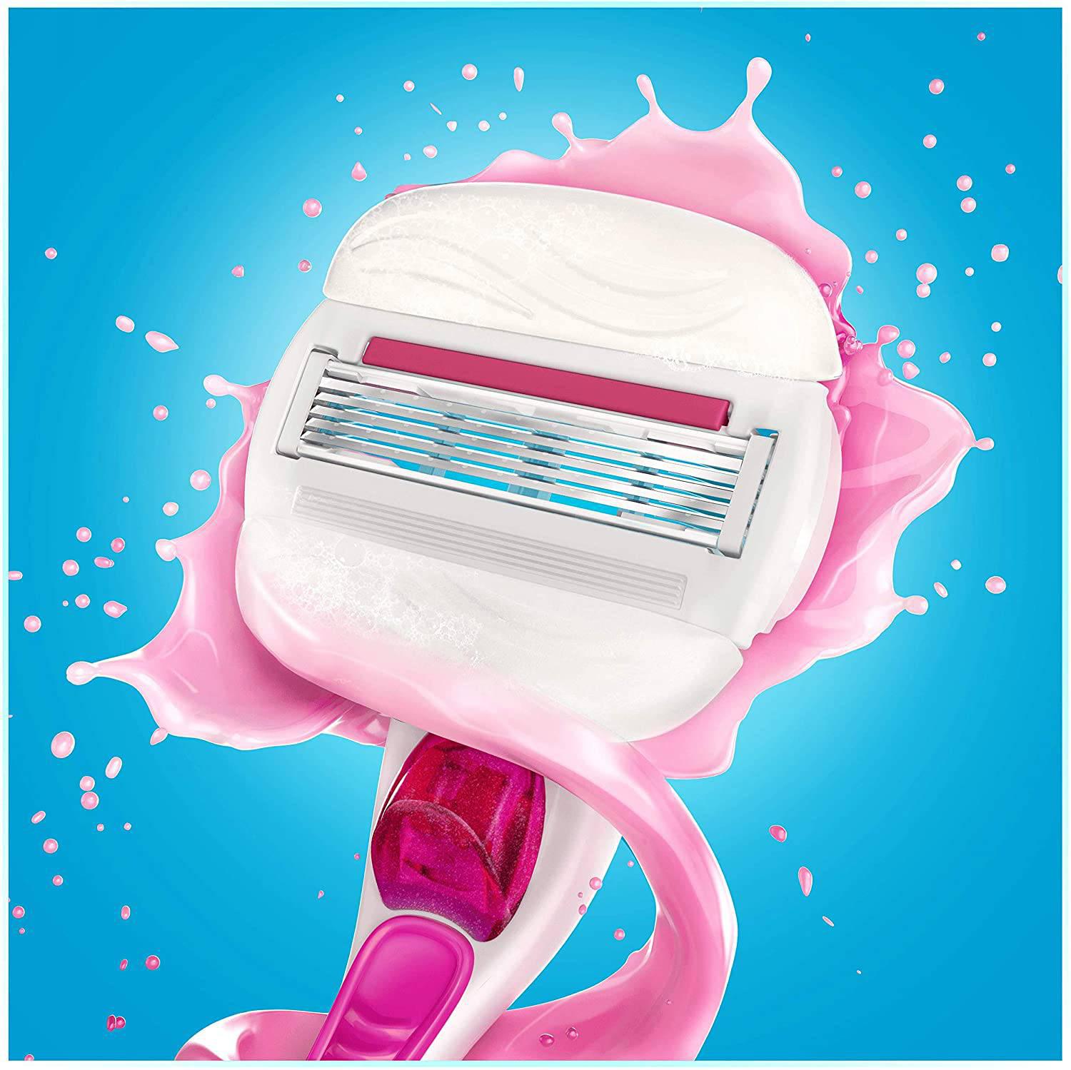 Gillette Venus Comfortglide Sugarberry with Olay 2-in-1 Women's Razor Blades, 3 Pack - with Shaving Gel Bars