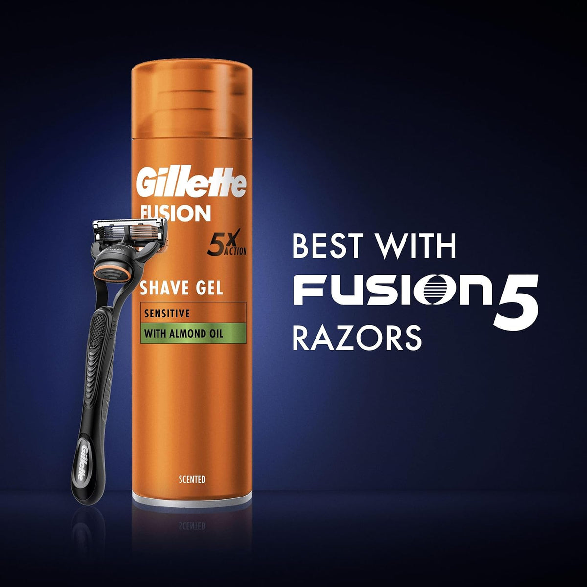 GilletteFusion 5 Ultra Sensitive Shave Gel with Almond Oil 75ML - Healthxpress.ie