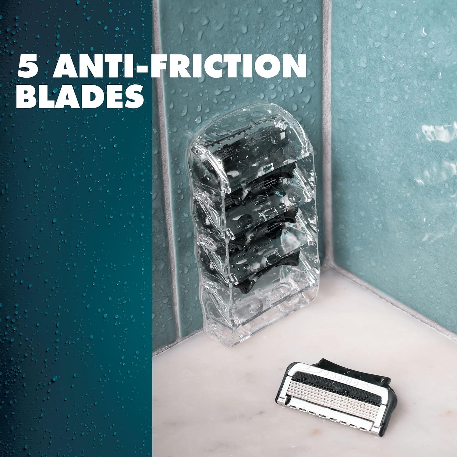 Gillette Intimate Razor Blades Men, 4 Razor Blade Refills with Lubrastrip, Formulated for Pubic Hair