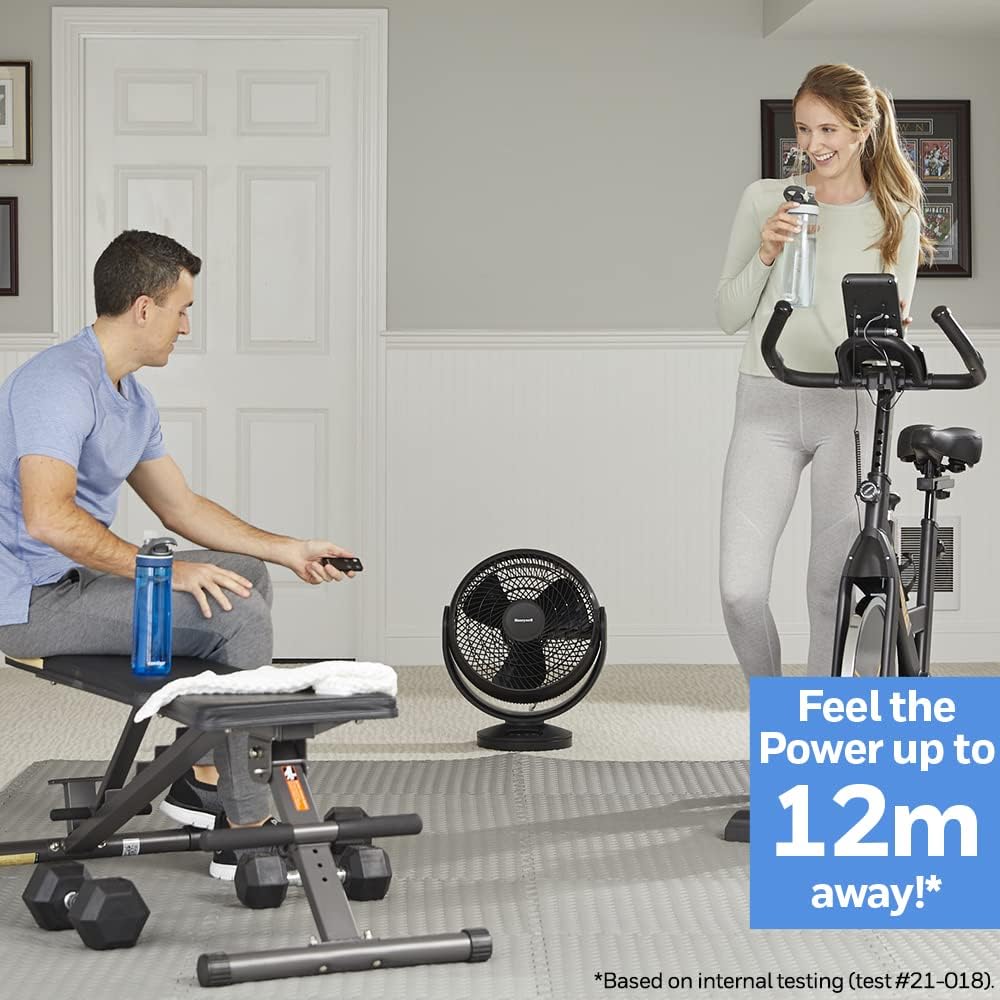 Honeywell Turbo Force Digital Oscillating Floor Fan 3 Speeds and 90 Degree Pivot), Black, (HF715BEV1)