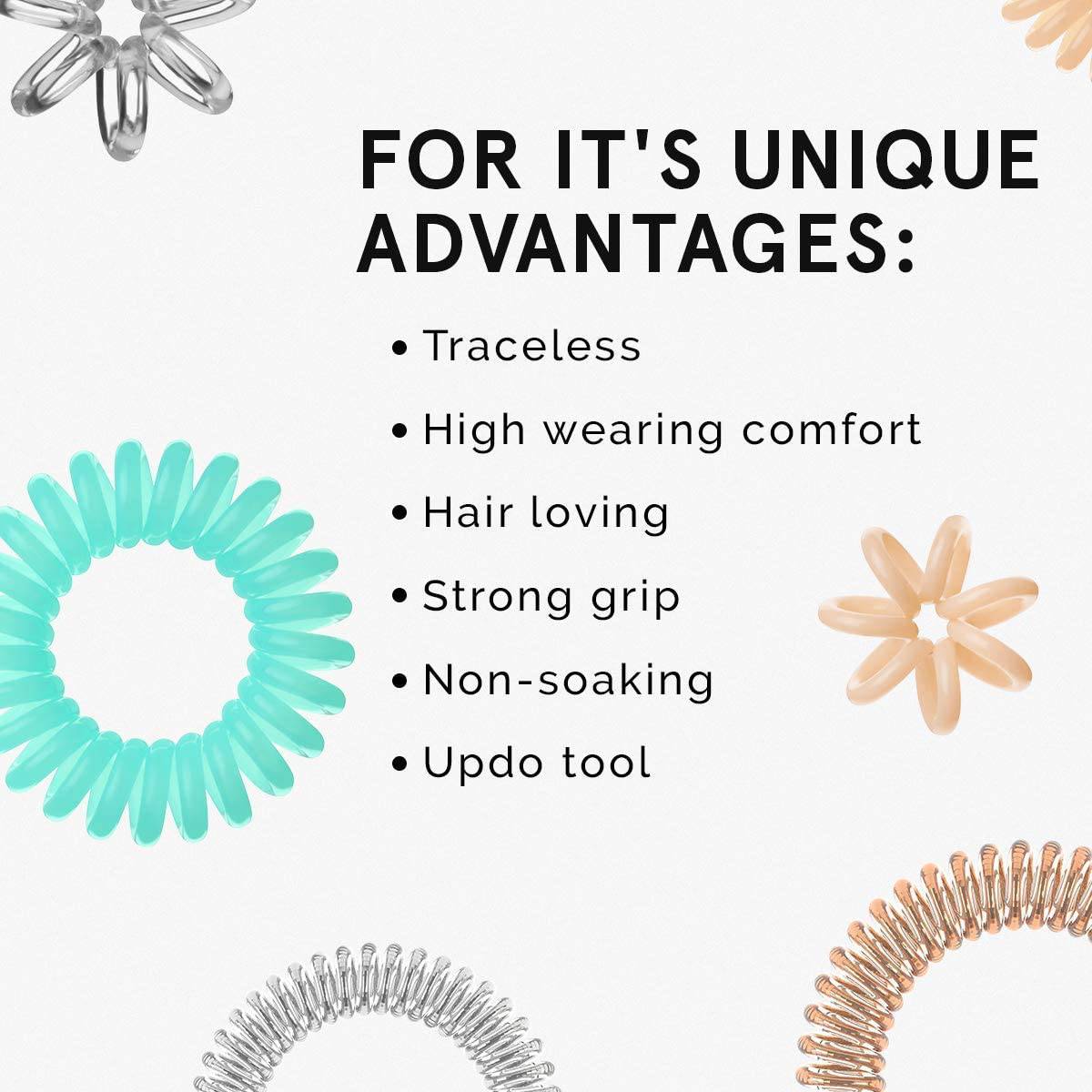 Invisibobble ORIGINAL Hair Ties, Crystal Clear, 3 Pack - Traceless, Strong Hold, Waterproof - Suitable for All Hair Types