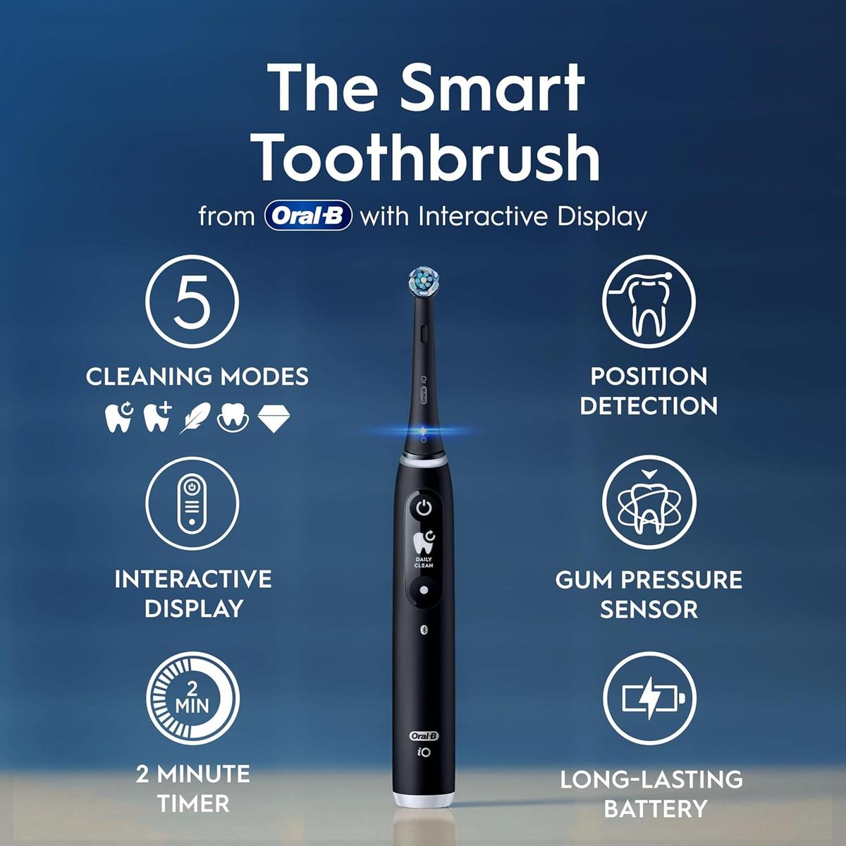 Oral-B iO6 Electric Toothbrush with Revolutionary Magnetic Technology and Micro Vibrations - Black Lava - Healthxpress.ie