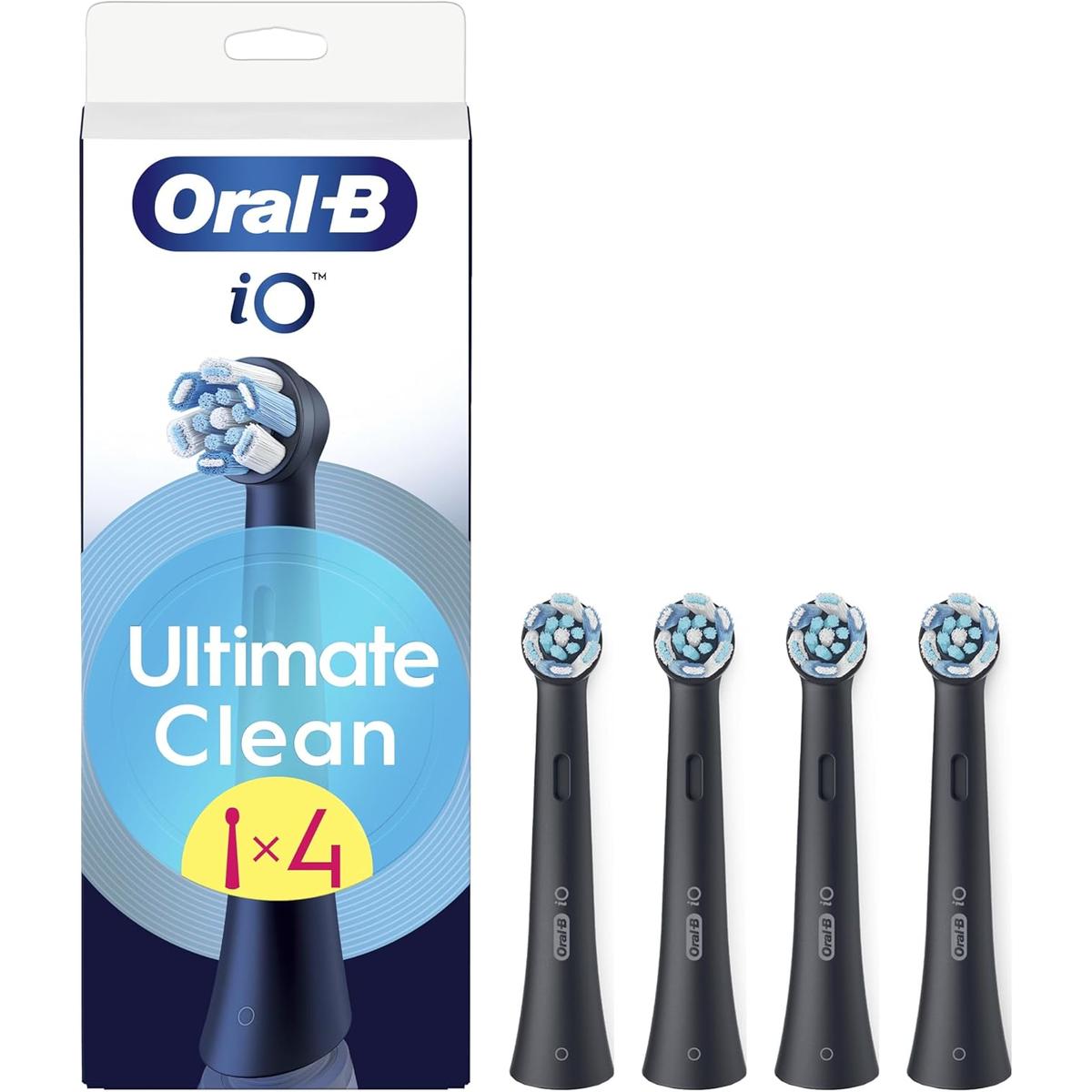 Oral-B iO 4pk Ultimate Clean Toothbrush Replacement Heads - Black - Healthxpress.ie