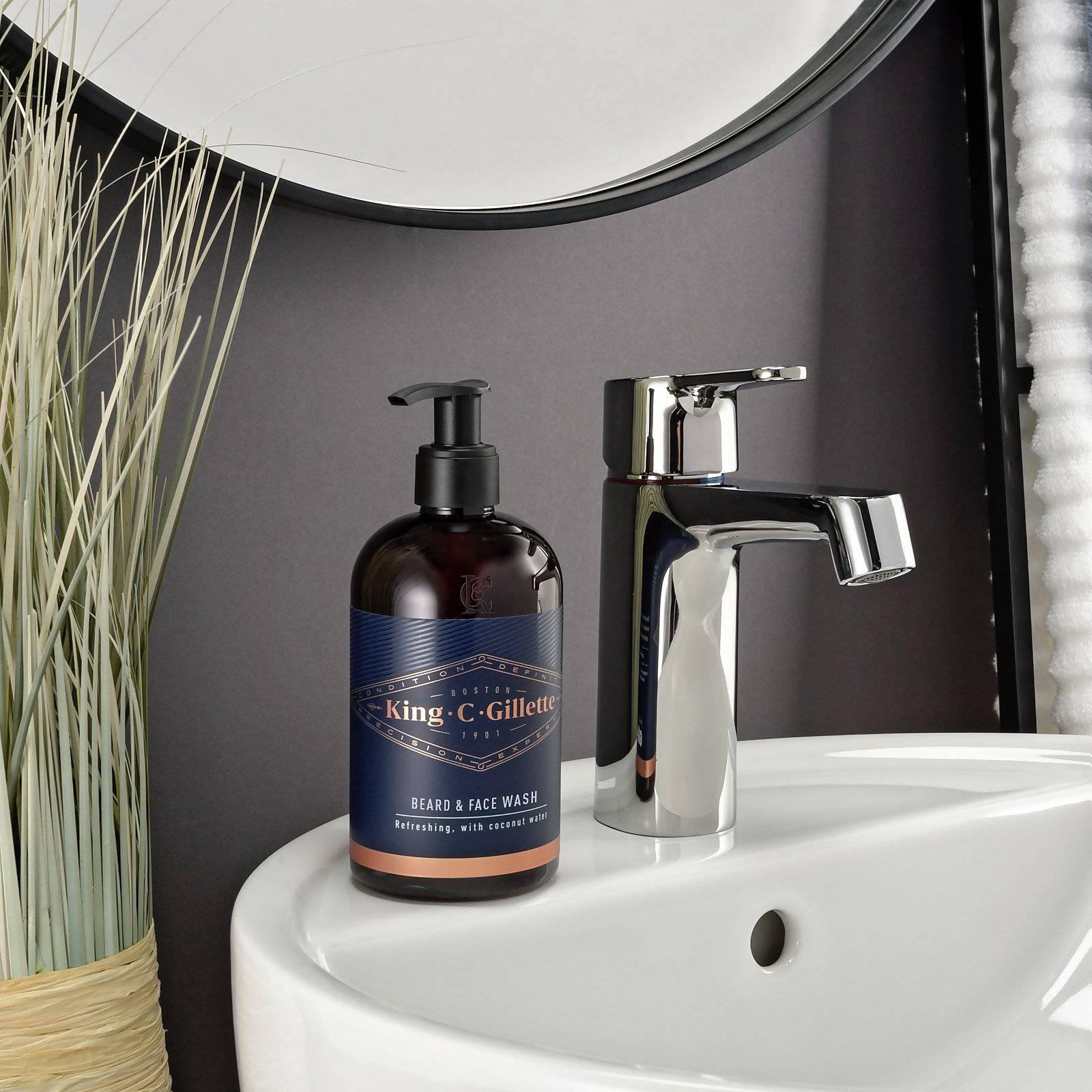 King C. Gillette Beard Shampoo and Face Wash - Removes Dirt and Oil - 350ml