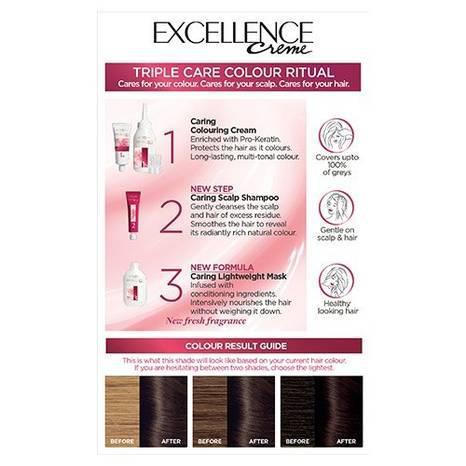L'oreal Excellence Crème '4 Dark Brown 'Permanent Hair Dye - Triple Care