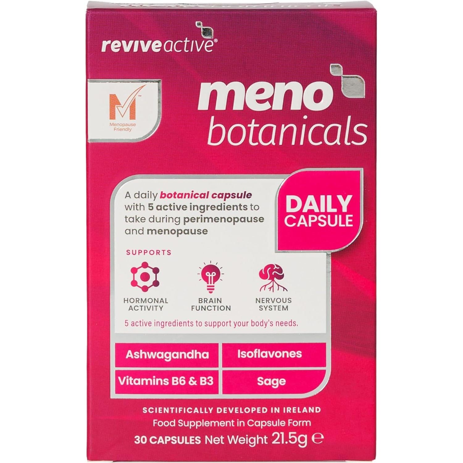 Meno Botanicals Supplement - Natural Support for Perimenopause, Menopause, and Post-Menopause. - 30-Day Supply