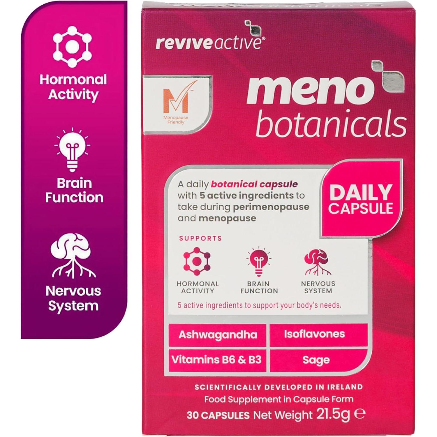 Meno Botanicals Supplement - Natural Support for Perimenopause, Menopause, and Post-Menopause. - 30-Day Supply