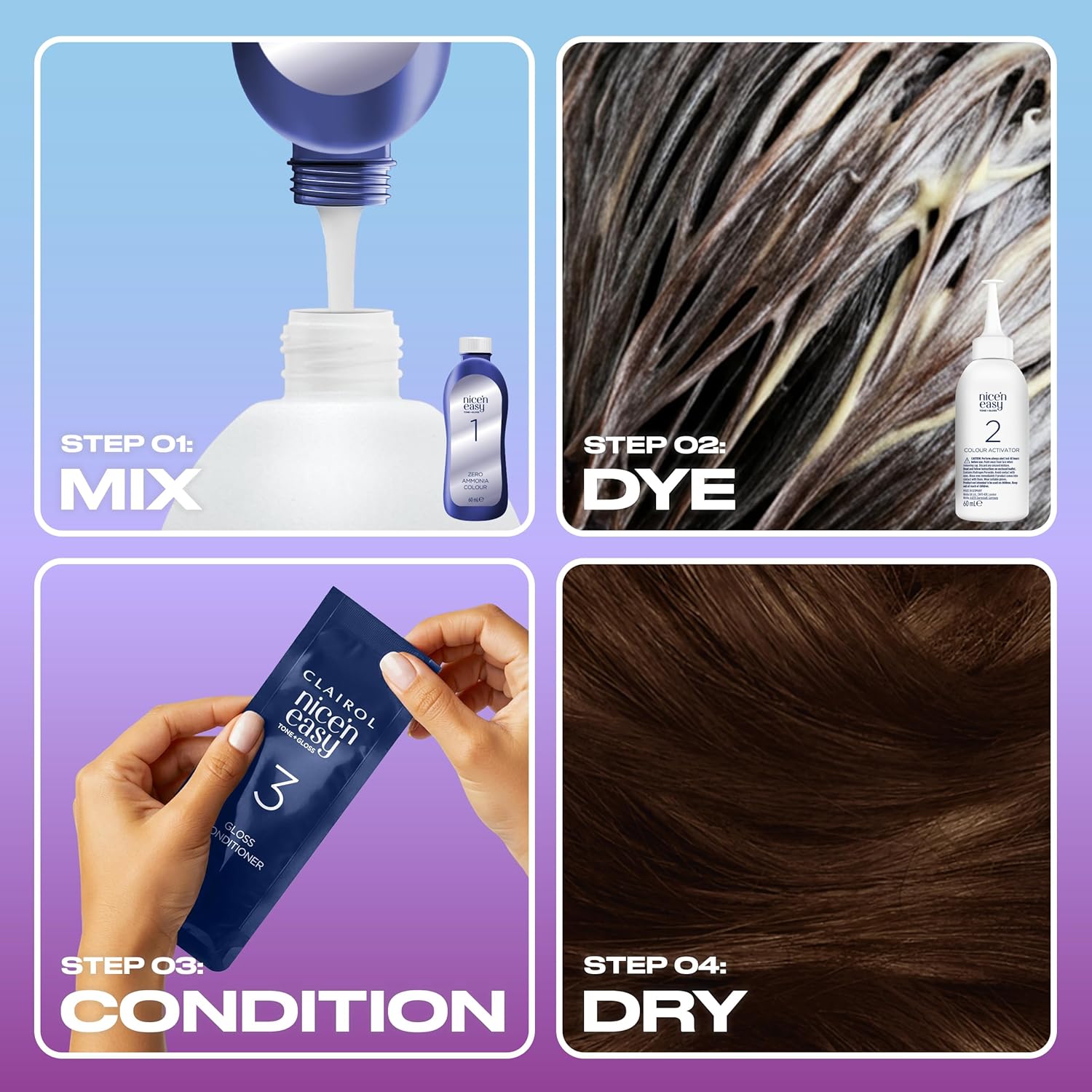 Clairol Nice'n Easy Tone+Gloss Semi Permanent Hair Dye - 500/765 Medium Brown