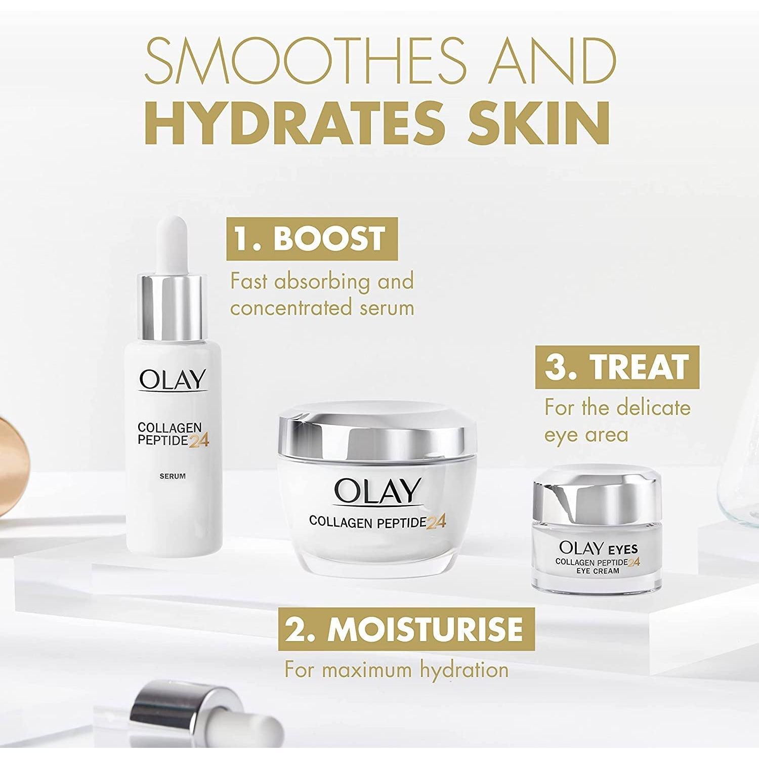 Olay Collagen Peptide 24 Eye Cream, Olay's Highest Concentration In Collagen Peptides, Anti-Ageing, Firming Eye Cream, 15 ml