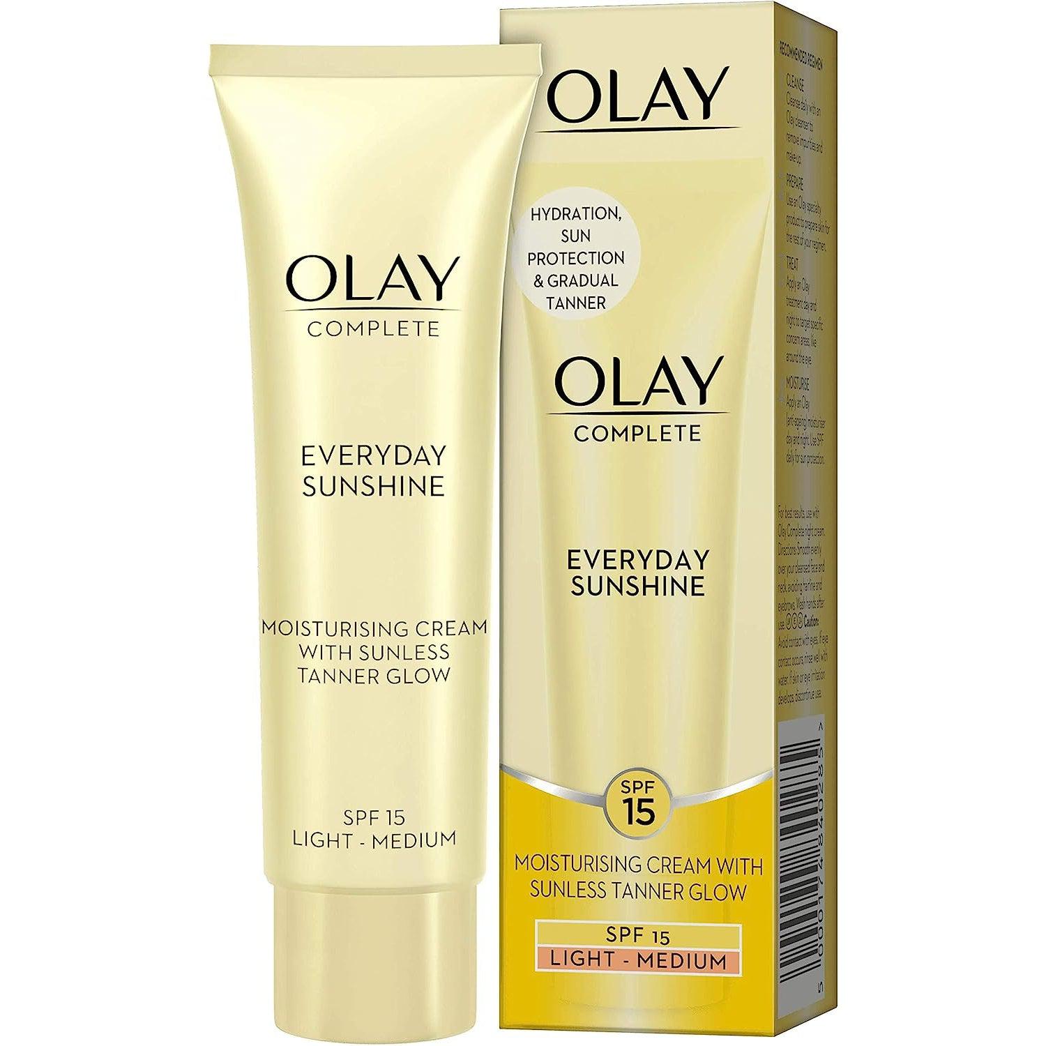 Olay Complete Everyday Sunshine Cream With Sunless Tanner SPF15 Light, 50 ml - Healthxpress.ie