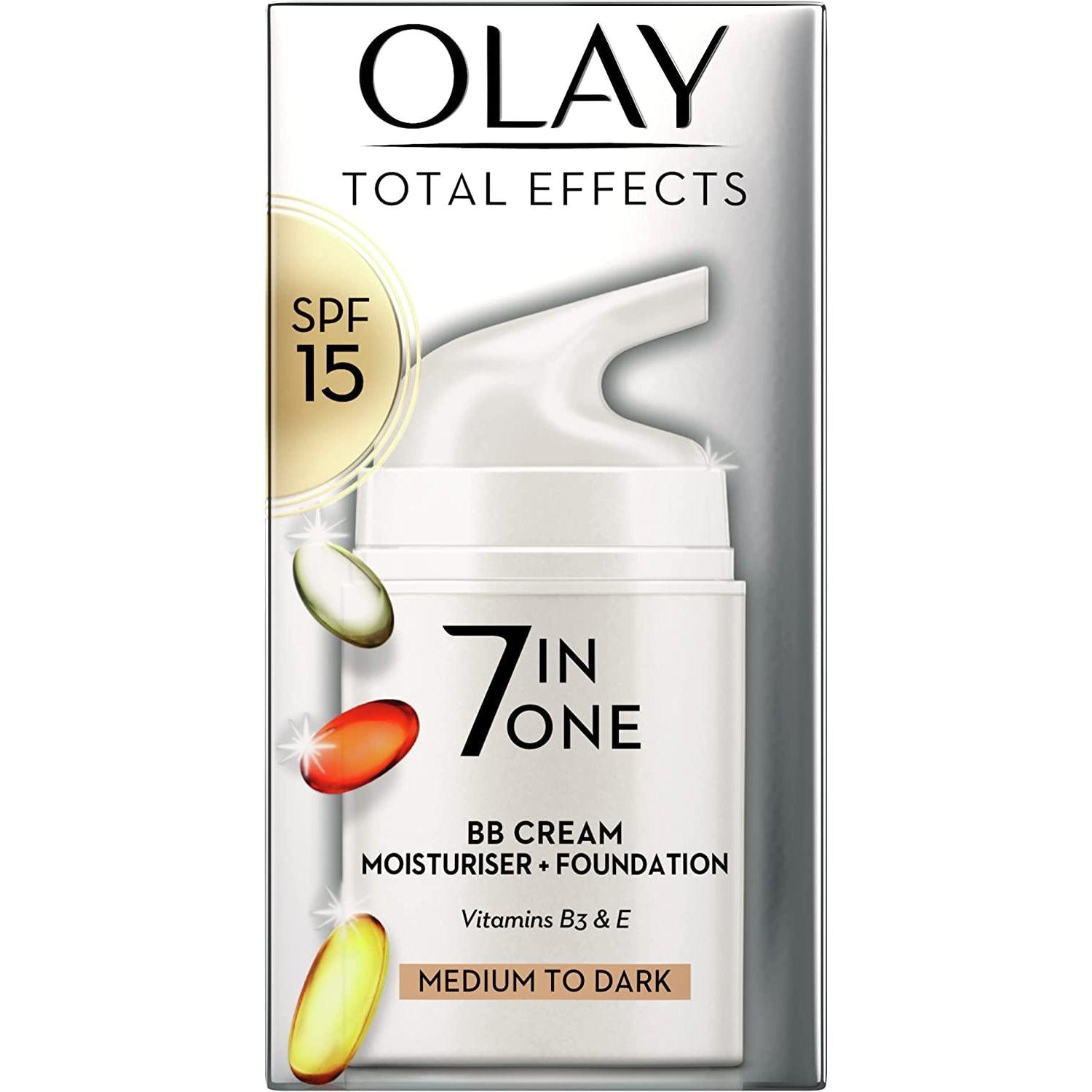 Olay Total Effects 7in1 BB Cream, Medium To Dark, Face Cream With SPF15 and Niacinamide, 50ml - Healthxpress.ie