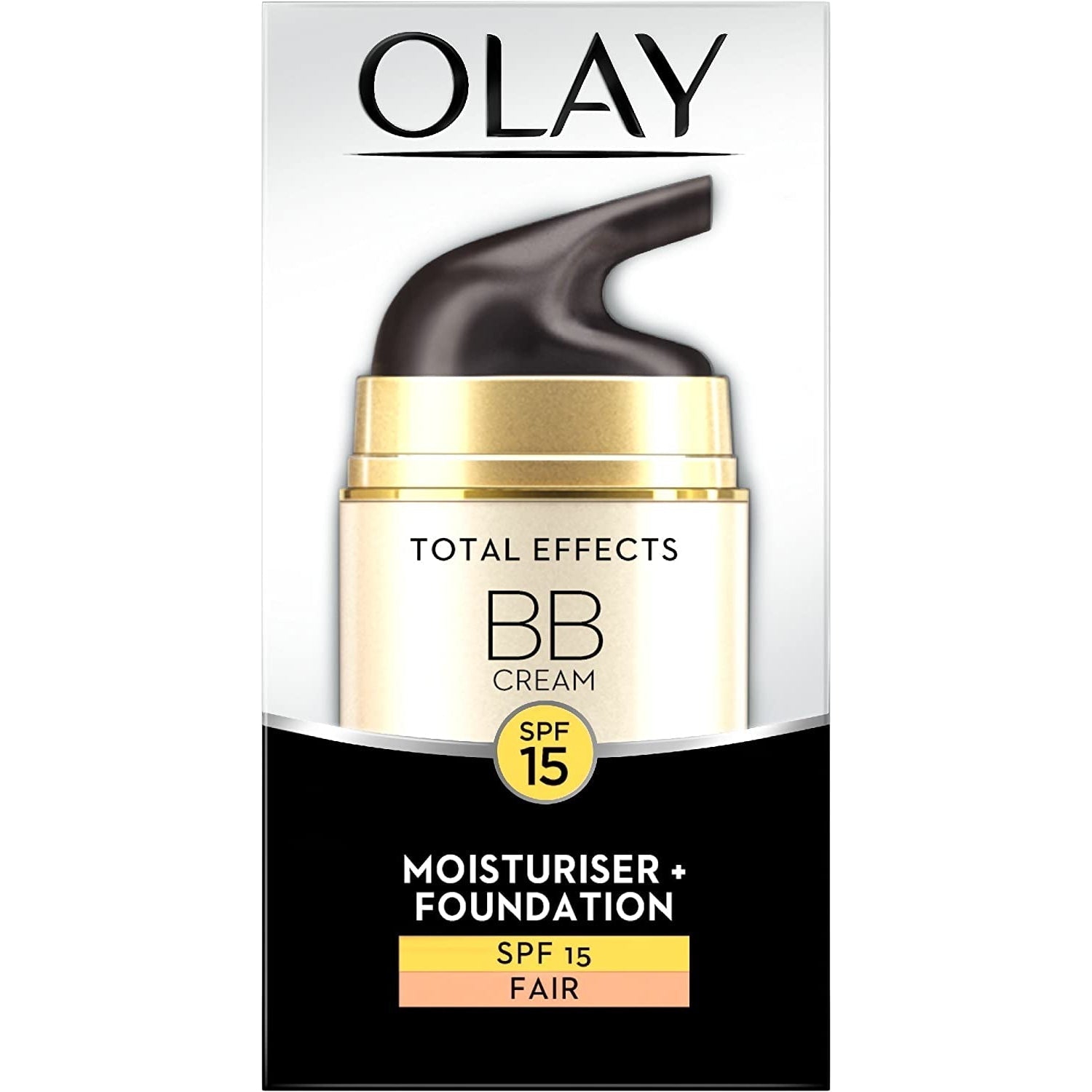 Olay Total Effects Touch of Foundation Anti-Ageing BB Day Moisturiser with Niacinamide, Vitamin C and E, Medium to Fair, 50 ml