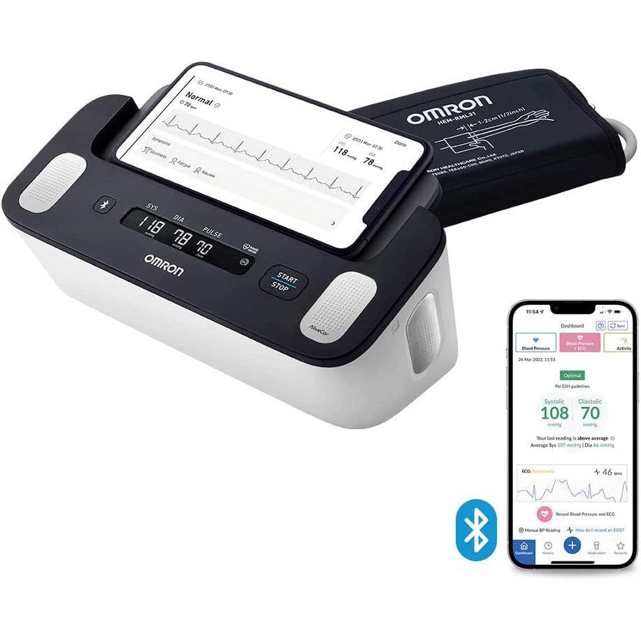 OMRON Complete Smart Home Blood Pressure Monitor and ECG for Hypertension Monitoring and AFib screening at Home