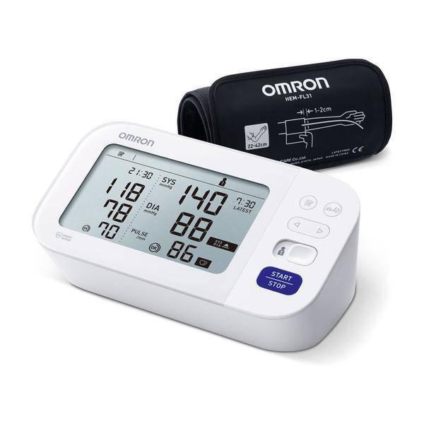 Omron M6 Comfort Digital Upper Arm Blood Pressure Monitor - 100 Readings - Intelli Wrap Cuff (22–42cm)