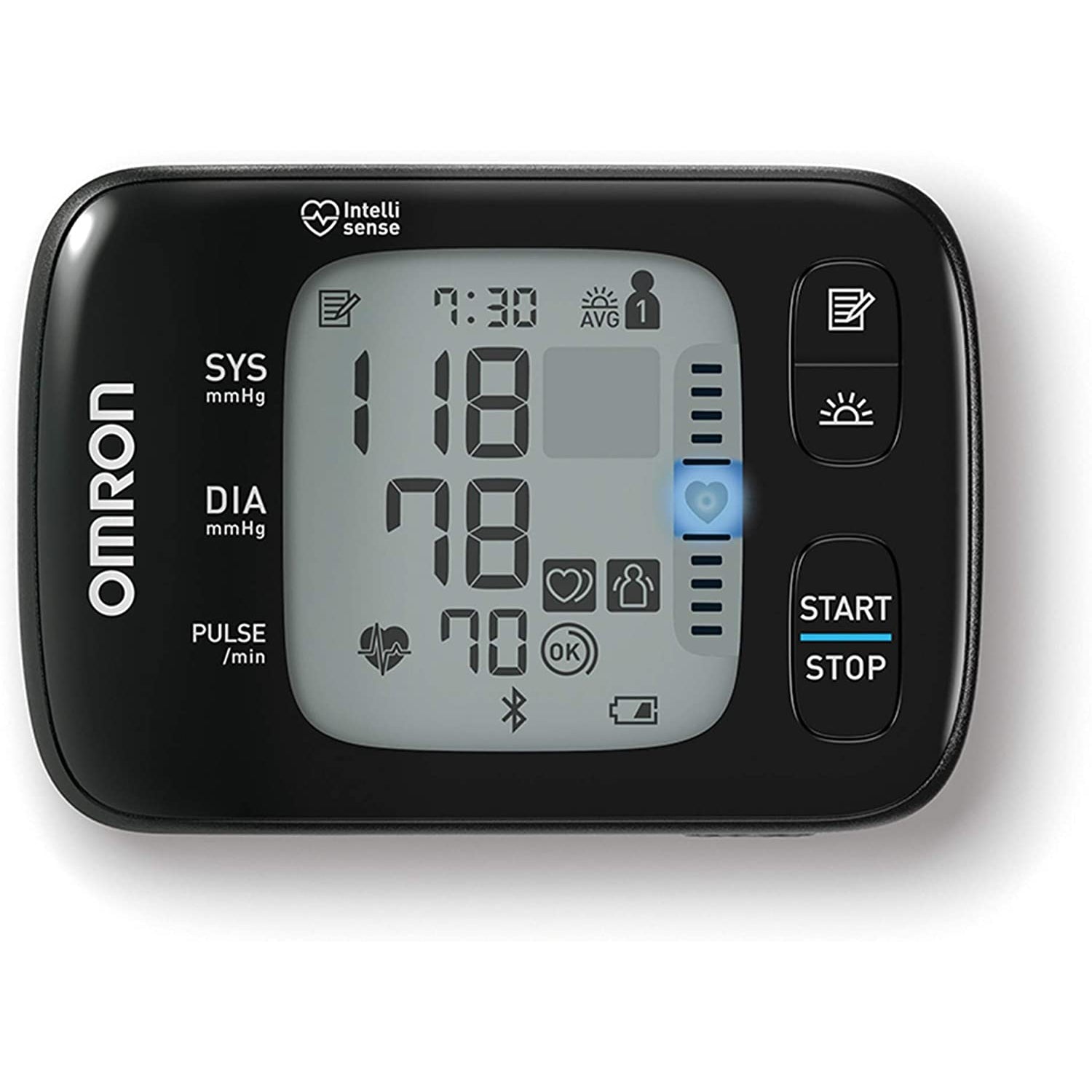 OMRON RS7 Intelli IT Wrist Blood Pressure Monitor with Positioning Sensor and Bluetooth Connectivity