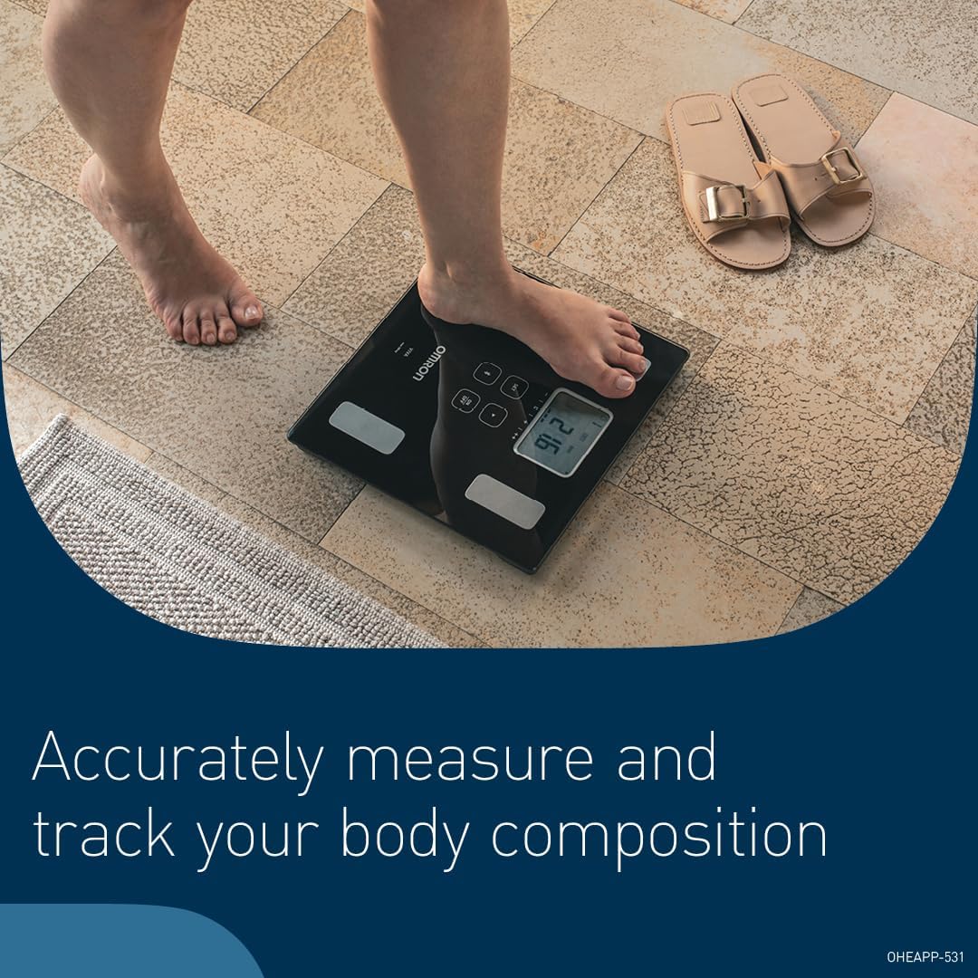 OMRON VIVA Bluetooth Smart Scale and Body Composition Monitor with Body Fat, Weight, Visceral Fat, Skeletal Muscle, Resting Metabolism, BMI