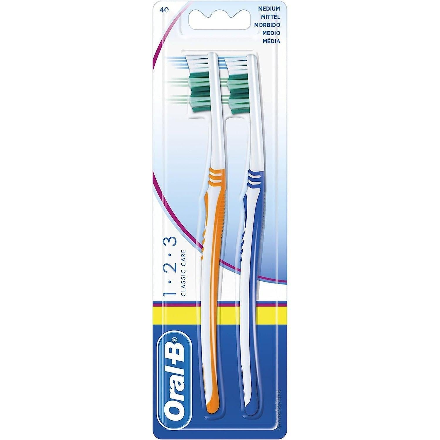 Oral B Classic Care 123 Medium 40 Toothbrush 2pk - Healthxpress.ie