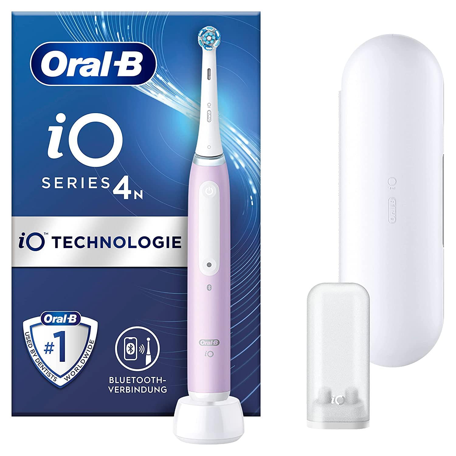 Oral-B iO4 Electric Toothbrush with Revolutionary iO Technology, Lavender with Travel Case - Healthxpress.ie