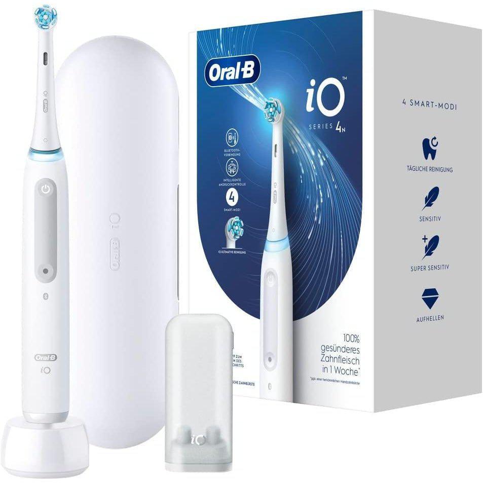 Oral-B iO4 Electric Toothbrush with Revolutionary iO Technology, White with Travel Case - Healthxpress.ie