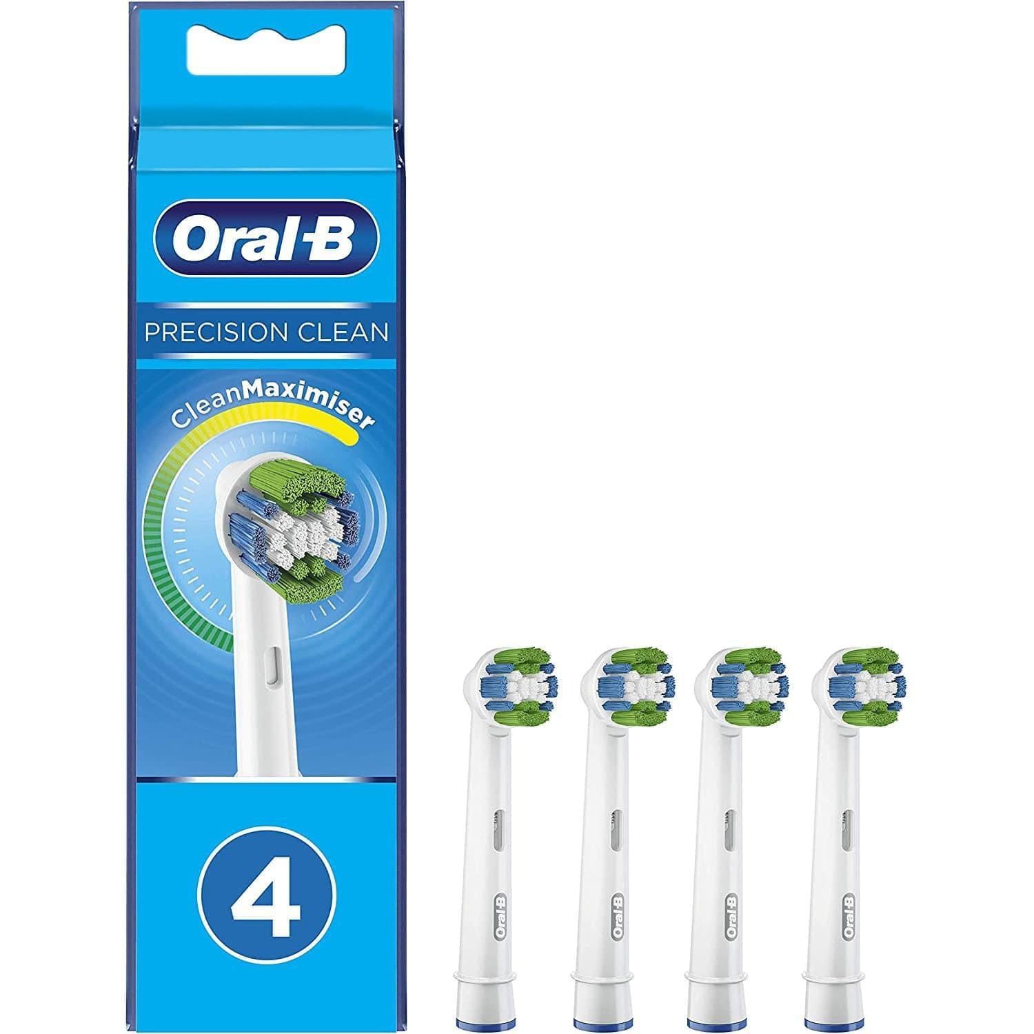 Oral-B Precision Clean 4pk Replacement Brush Heads - Round Brush Head - with CleanMaximiser Technology - Healthxpress.ie