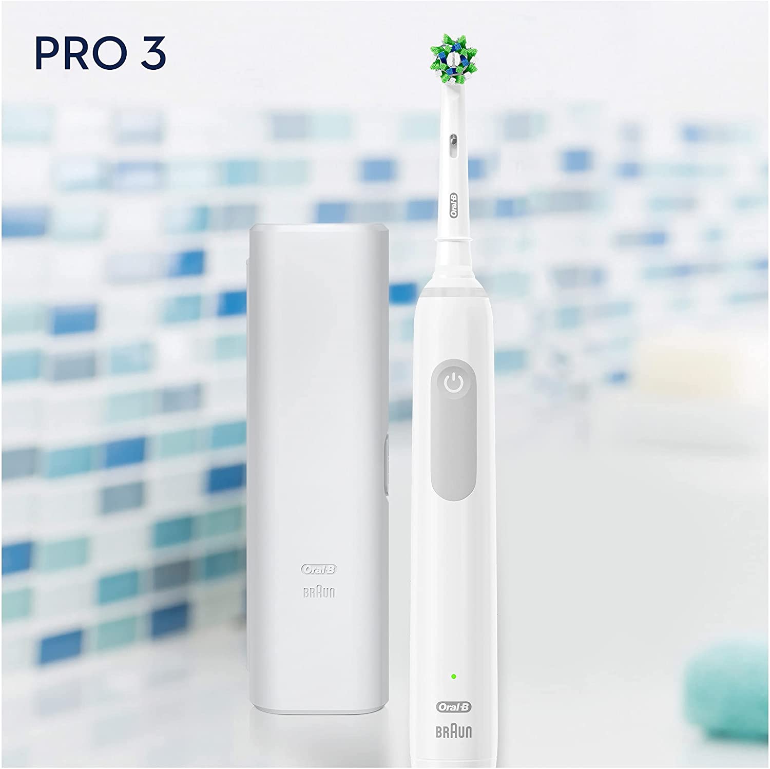 Oral-B Pro 3 - 3000 - White Electric Toothbrush, 1 Handle with Visible Pressure Sensor, 1 Toothbrush Head, Designed By Braun - Healthxpress.ie