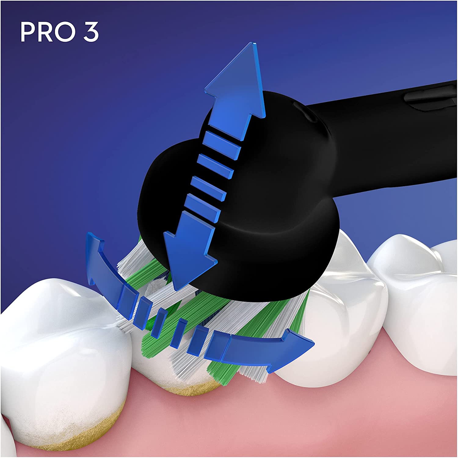 Oral-B Pro 3 - 3900 - Set of 2 Electric Toothbrushes Pink & Black, 2 Handles with Visible Pressure Sensor, 2 Toothbrush Heads