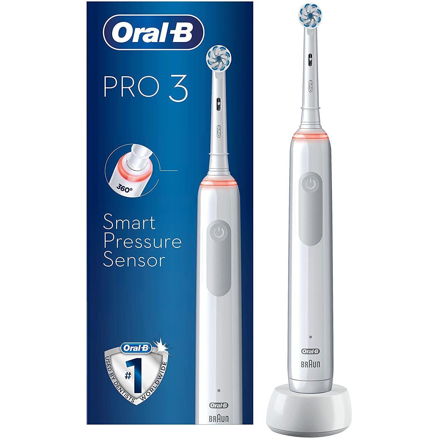Oral-B Pro 3 Sensi Ultra Electric Toothbrush with Smart Pressure Sensor, 1 Toothbrush Head, 3 Modes with Teeth Whitening - Healthxpress.ie