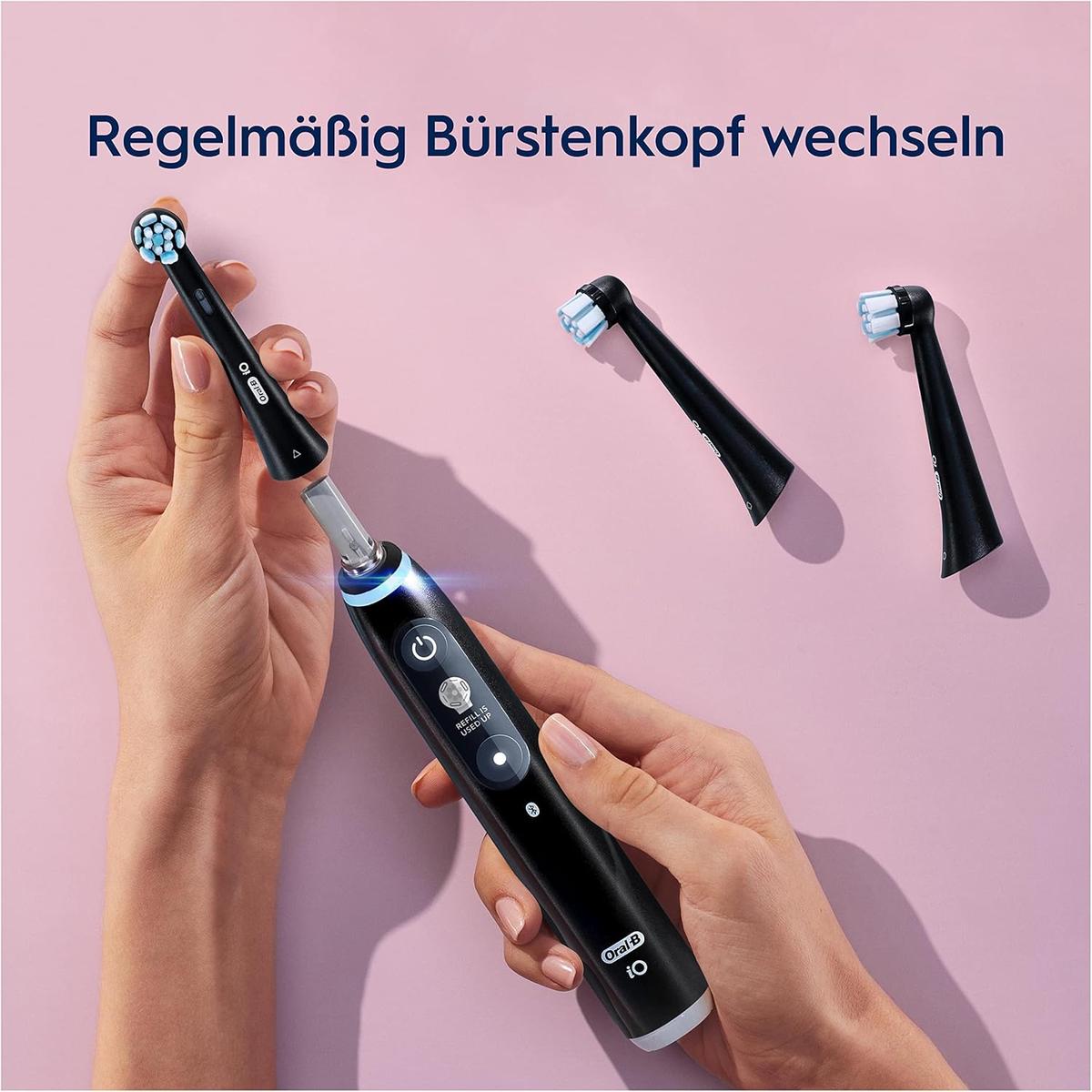 Oral-B iO 6pk Gentle Cleaning Replacement Toothbrush Heads , Original Toothbrush Attachment for Oral-B iO Toothbrushes, Letterbox Packaging, Black - Healthxpress.ie