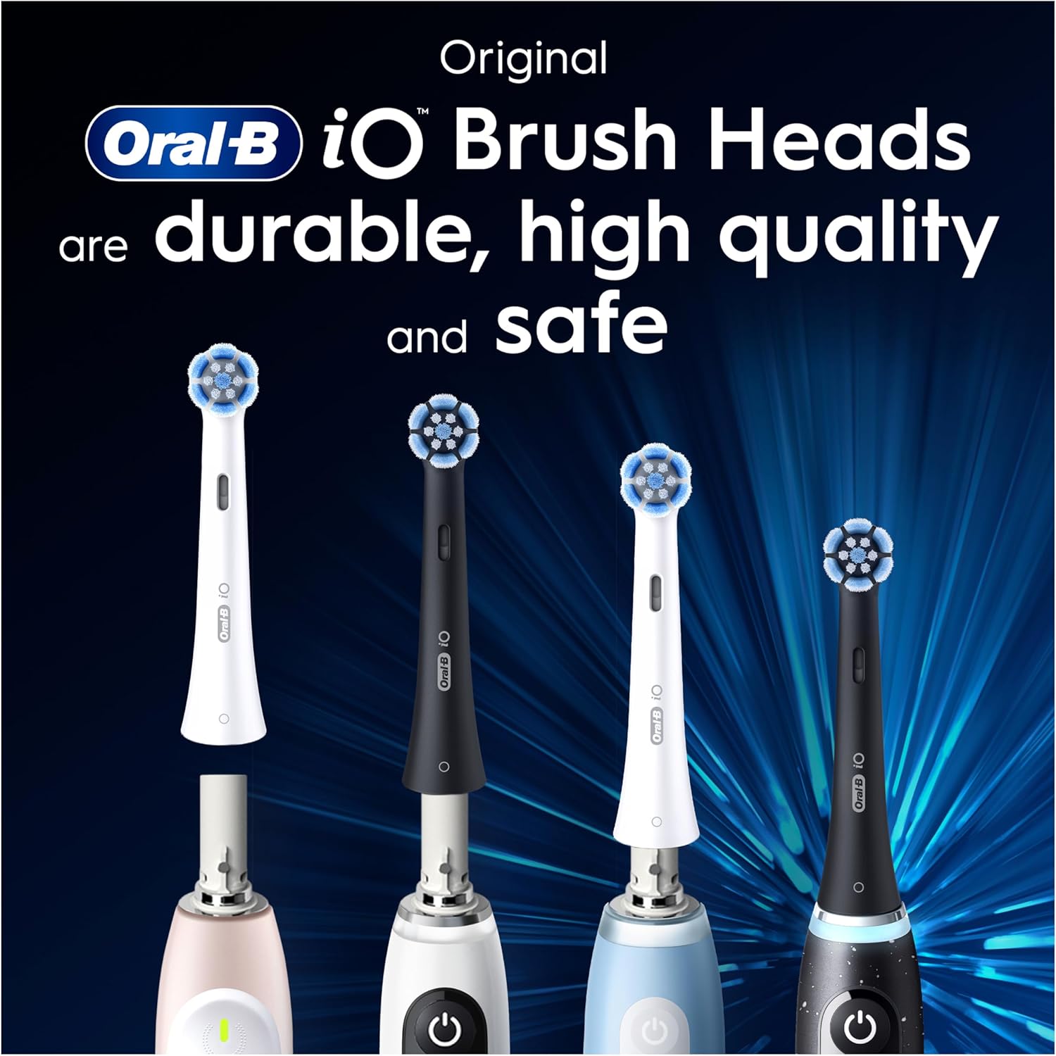 Oral-B iO 4pk Gentle Cleaning Toothbrush Heads ,Soft Bristles for Sensitive Gums for Sensational Mouth Feeling - Black