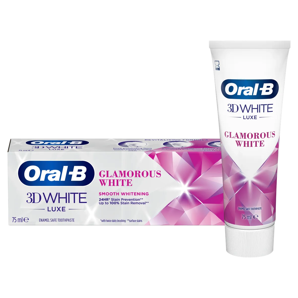 Oral-B 3D Glamorous White Toothpaste, 75ml whitening Toothpaste